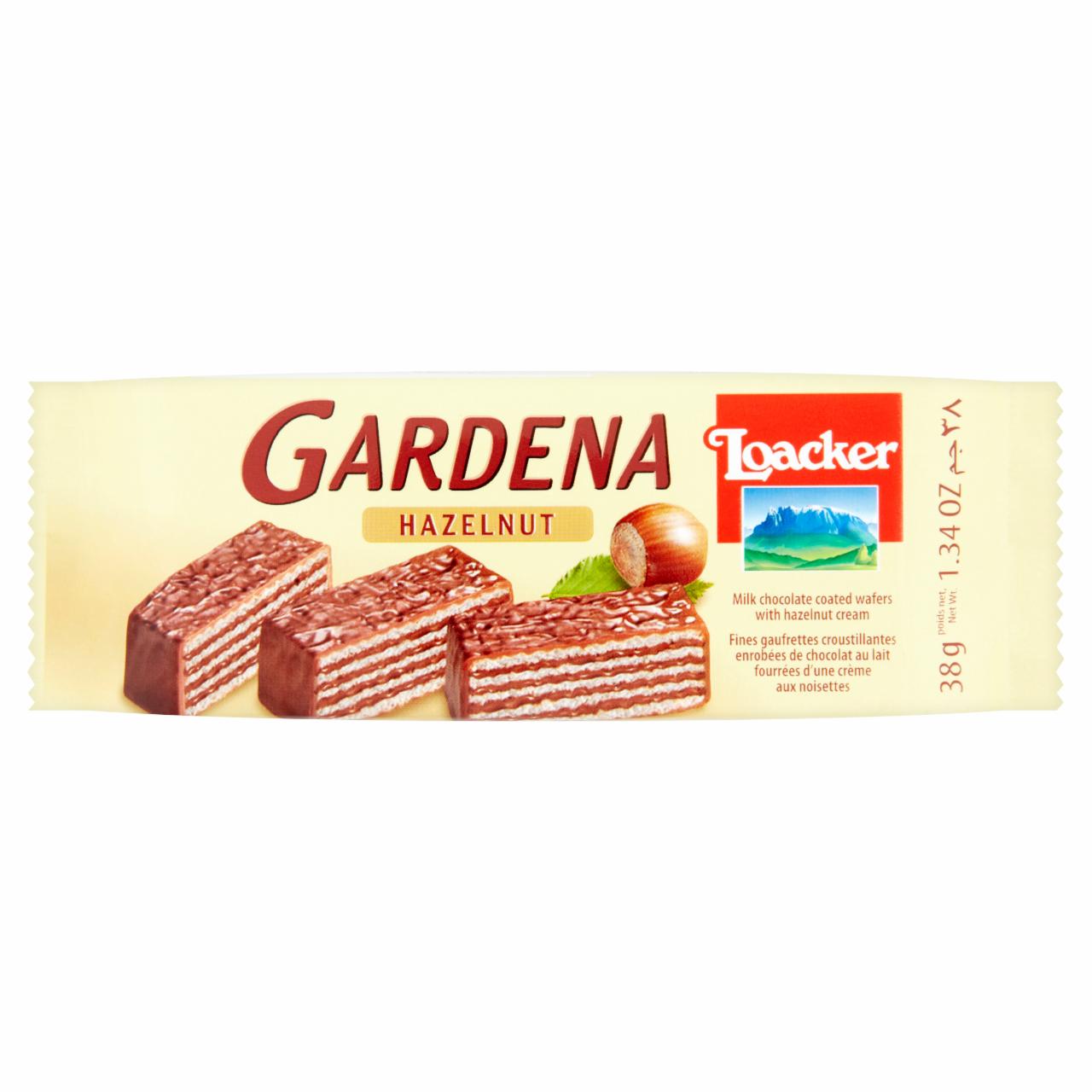 Képek - Loacker Gardena Hazelnut tejcsokoládéval bevont ostya mogyorókrém töltelékkel 38 g