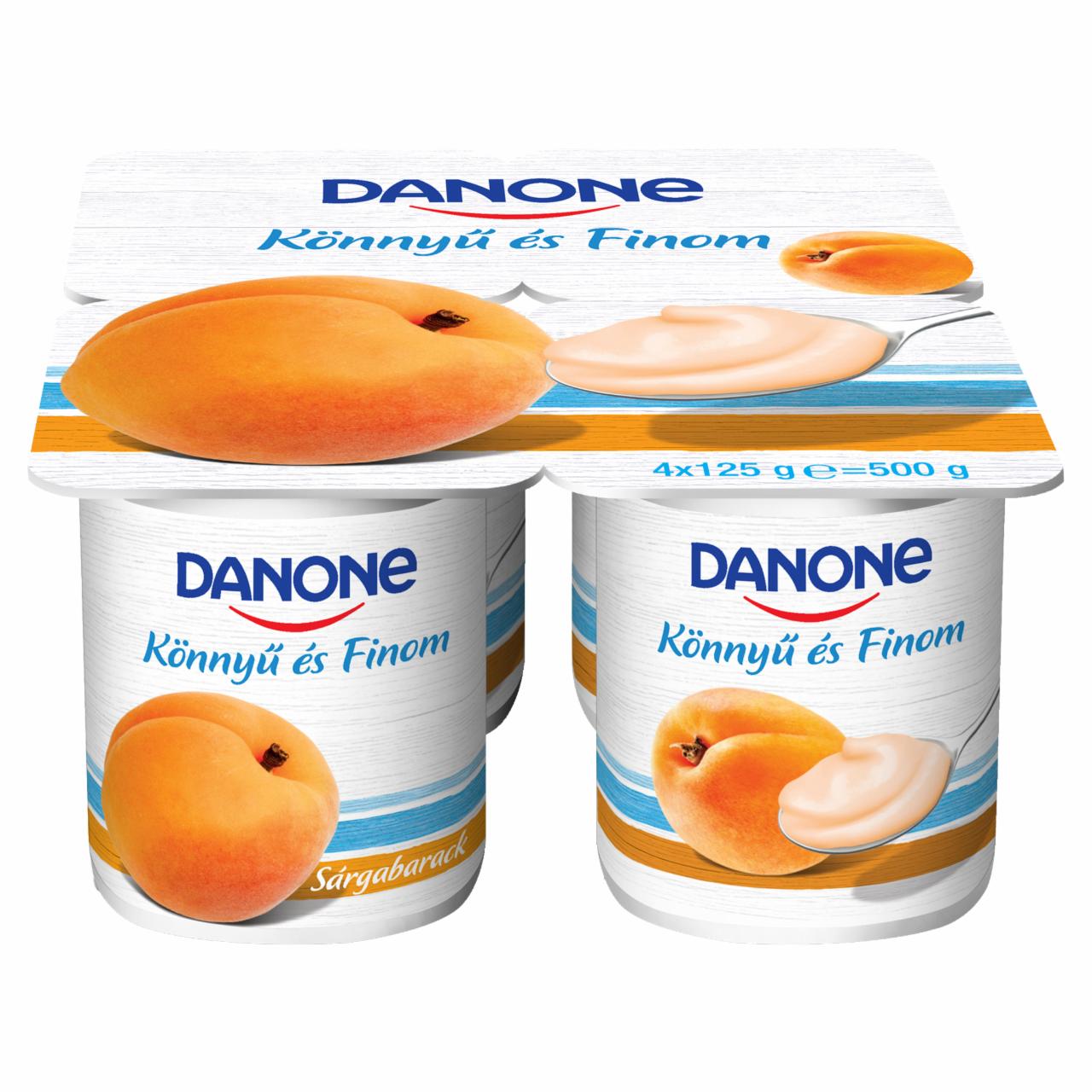 Képek - Danone sárgabarackízű, élőflórás, zsírszegény joghurt 4 x 125 g