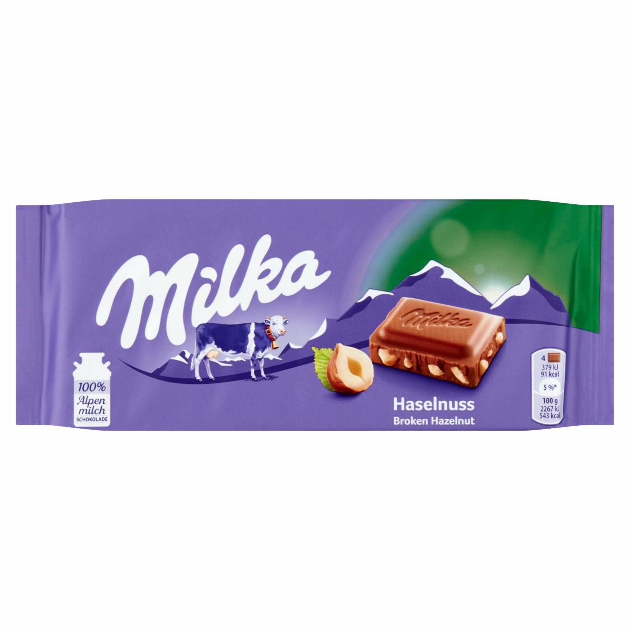 Képek - Milka alpesi tej felhasználásával készült tejcsokoládé törtmogyoróval 100 g