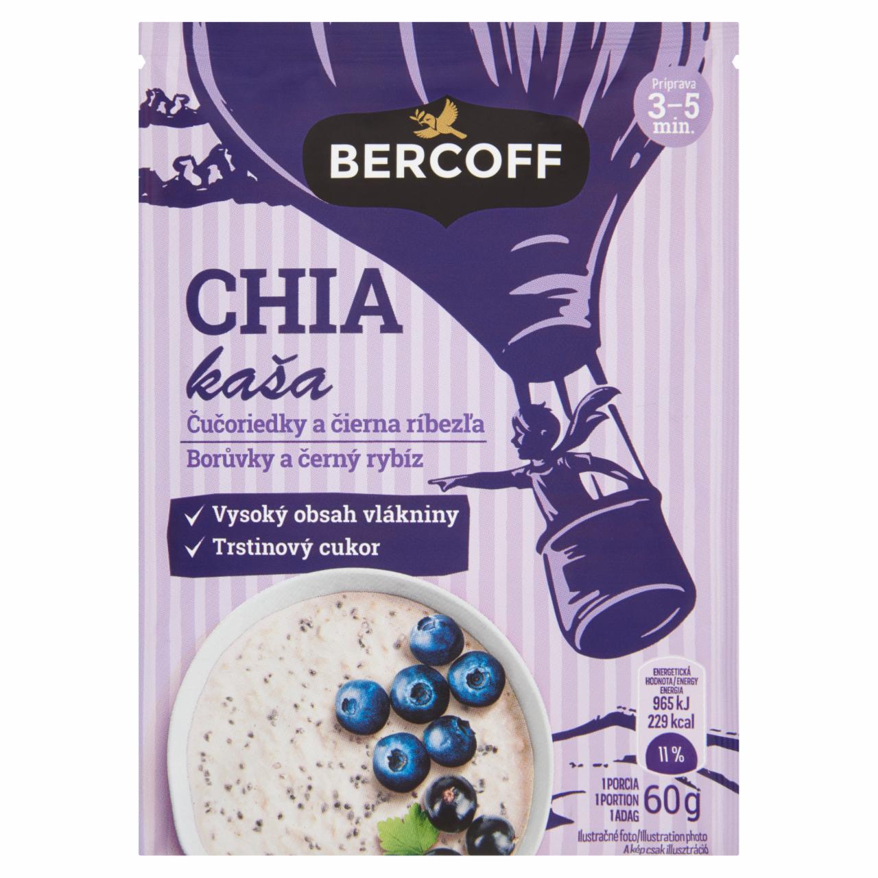 Képek - Bercoff zabkása chia-maggal, kék áfonyával és fekete ribizlivel 60 g