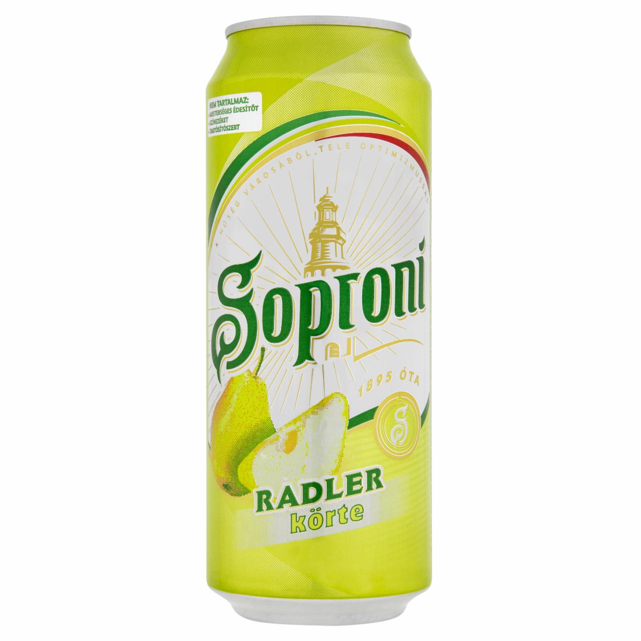 Képek - Soproni Radler körtés sörital 2% 0,5 l