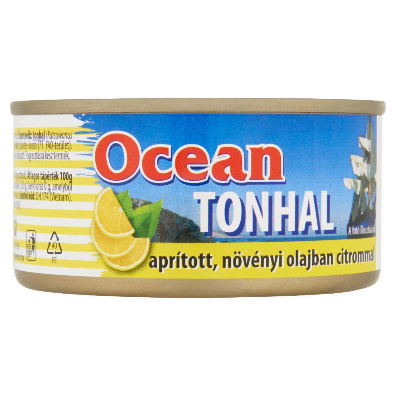 Képek - Ocean aprított tonhal növényi olajban, citrommal 185 g