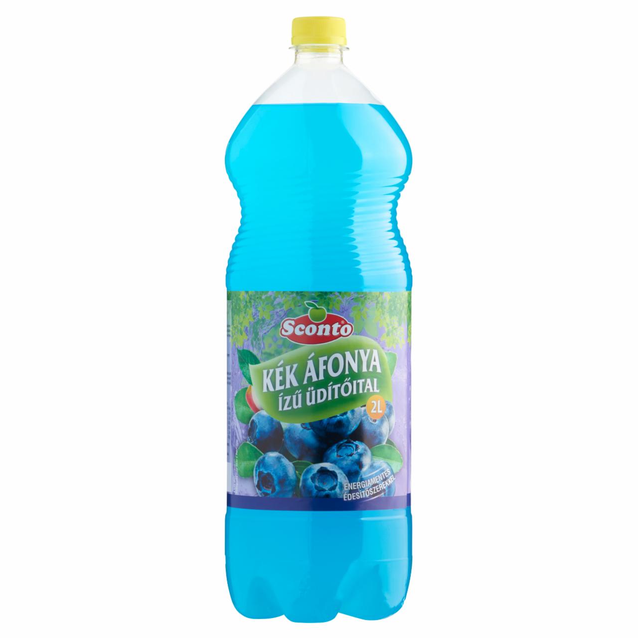Képek - Sconto energiamentes kék áfonya ízű üdítőital édesítőszerekkel 2 l