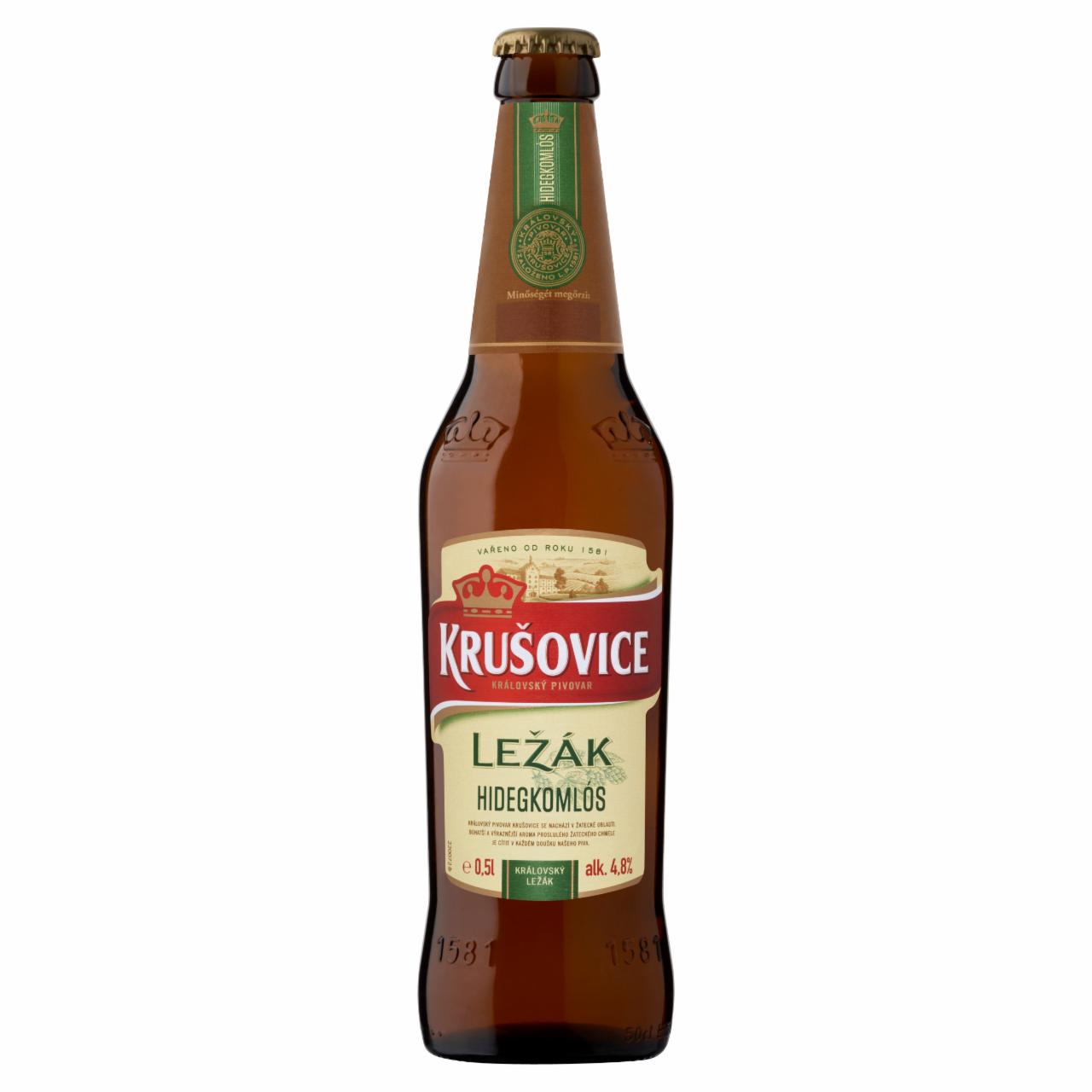 Képek - Krušovice Ležák Hidegkomlós eredeti cseh import minőségi világos sör 4,8% 0,5 l üveg