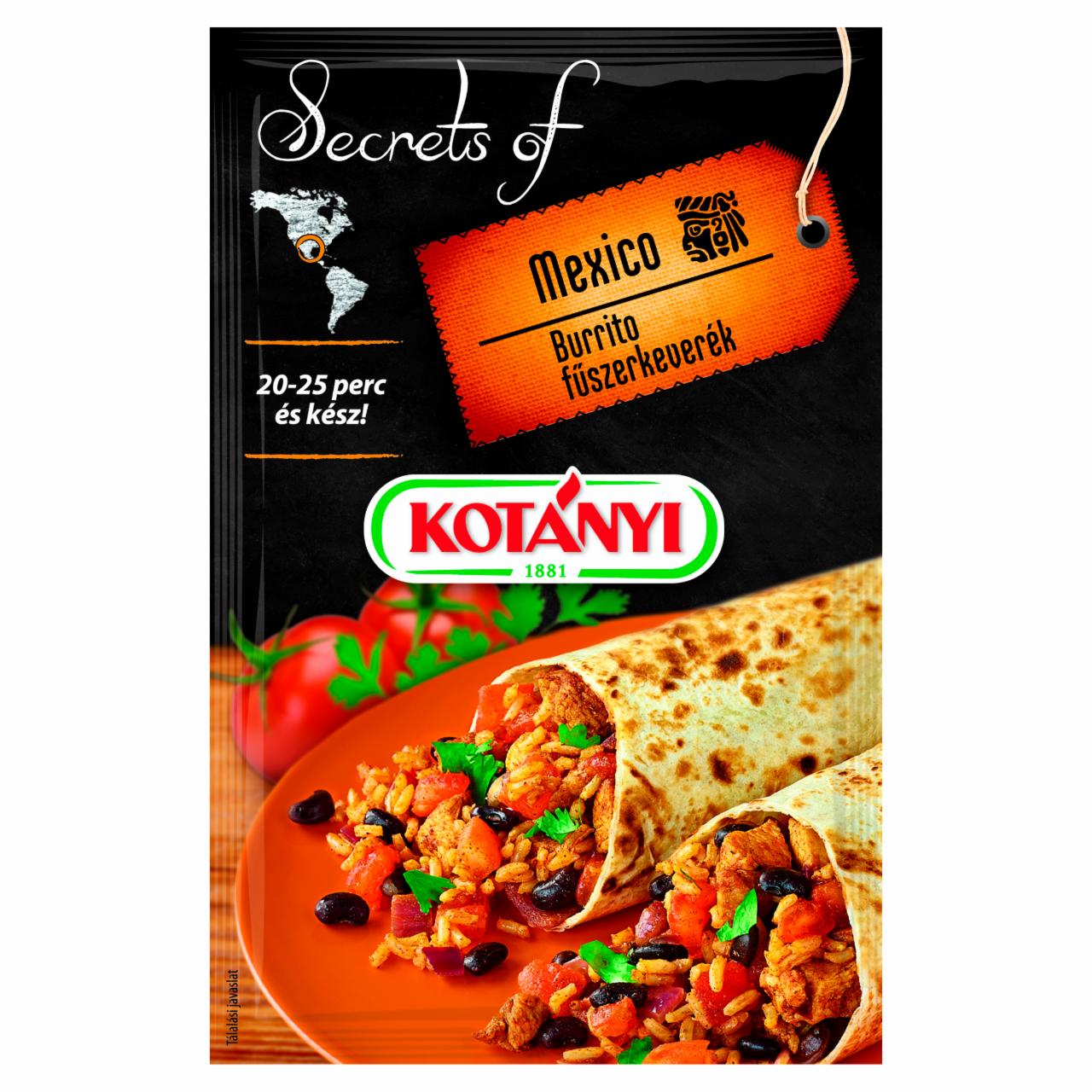 Képek - Kotányi Secrets of Mexico burrito fűszerkeverék 20 g