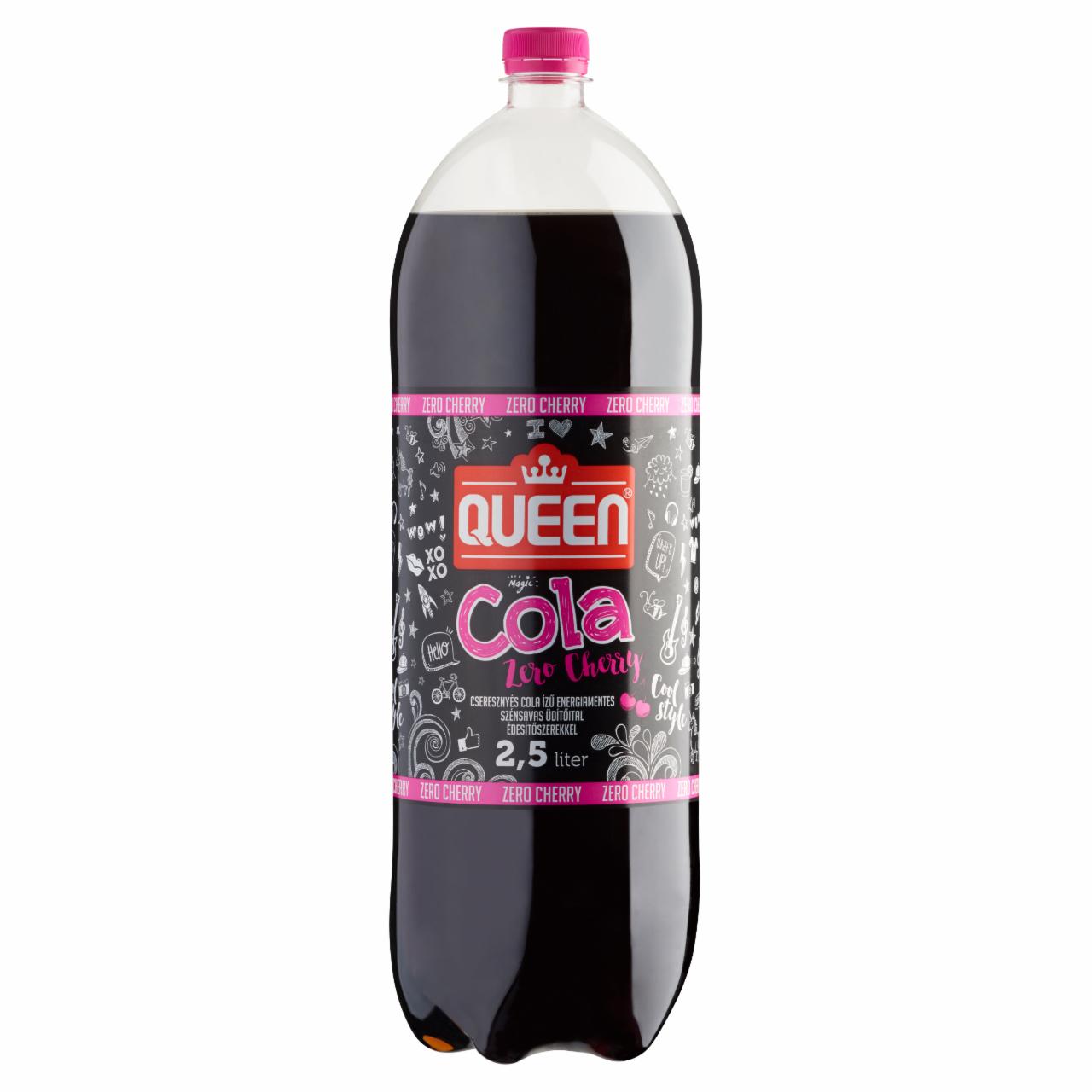 Képek - Queen Zero cseresznyés cola ízű energiamentes szénsavas üdítőital édesítőszerekkel 2,5 l