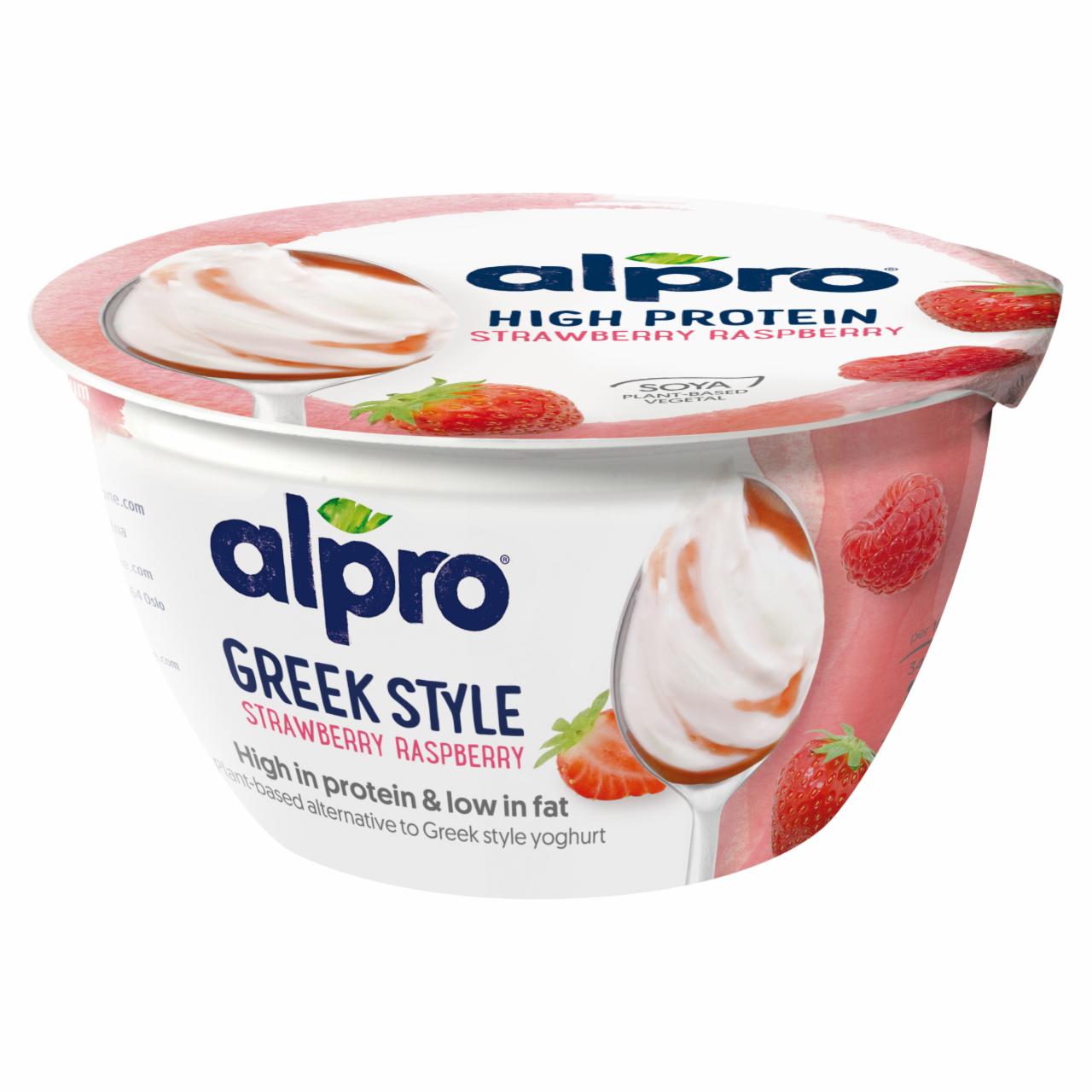 Képek - Alpro Greek Style fermentált epres-málnás szójakészítmény joghurt kultúrával 150 g