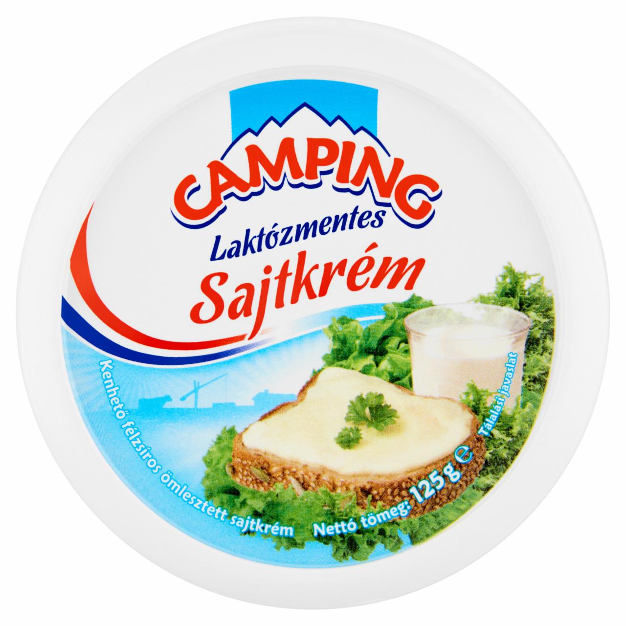 Képek - Camping laktózmentes kenhető, félzsíros, ömlesztett sajtkrém 125 g