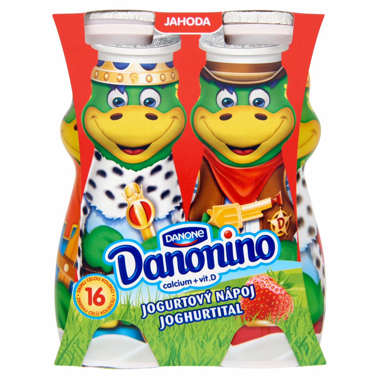 Képek - Danone Danonino zsírszegény, élőflórás, eperízű joghurtital kalciummal és D-vitaminnal 4 x 100 g