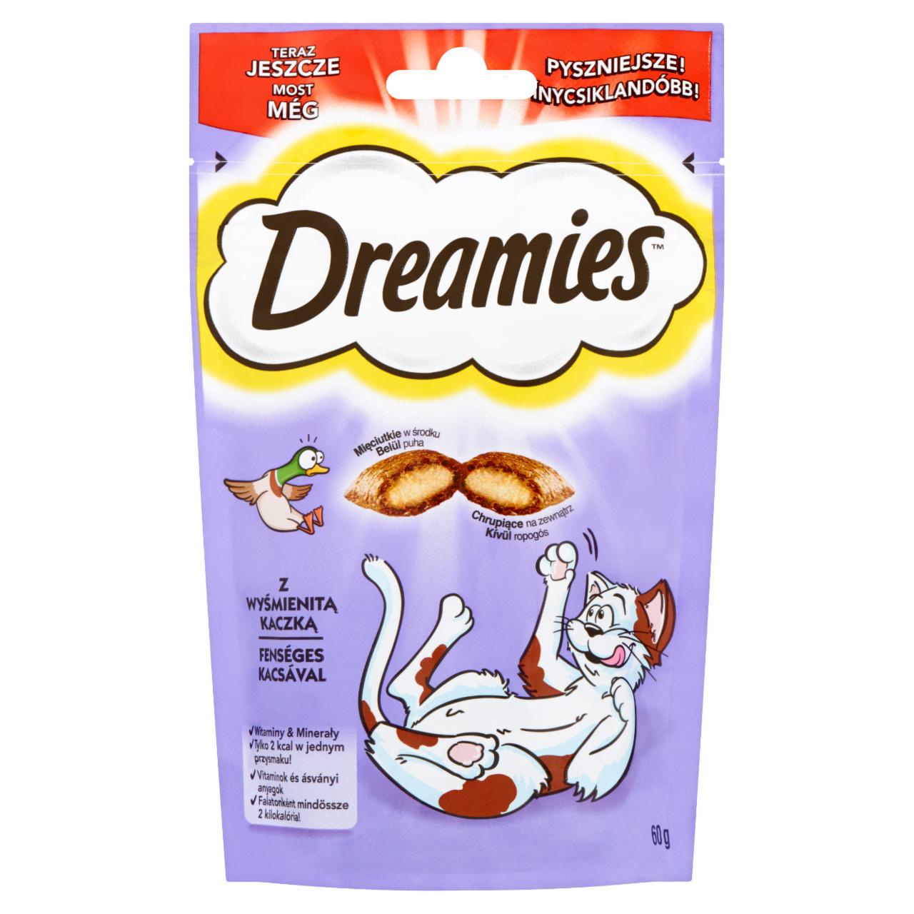 Képek - Dreamies kiegészítő táp macskáknak és 8 hetesnél idősebb kölyökmacskáknak kacsával 60 g