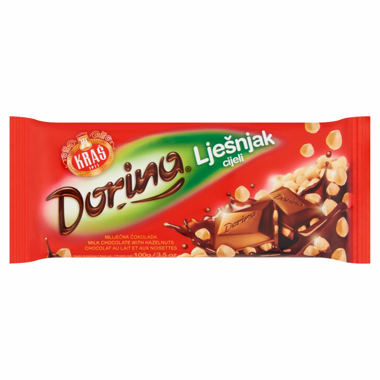 Képek - Kraš Dorina csokoládé egész mogyoróval 100 g