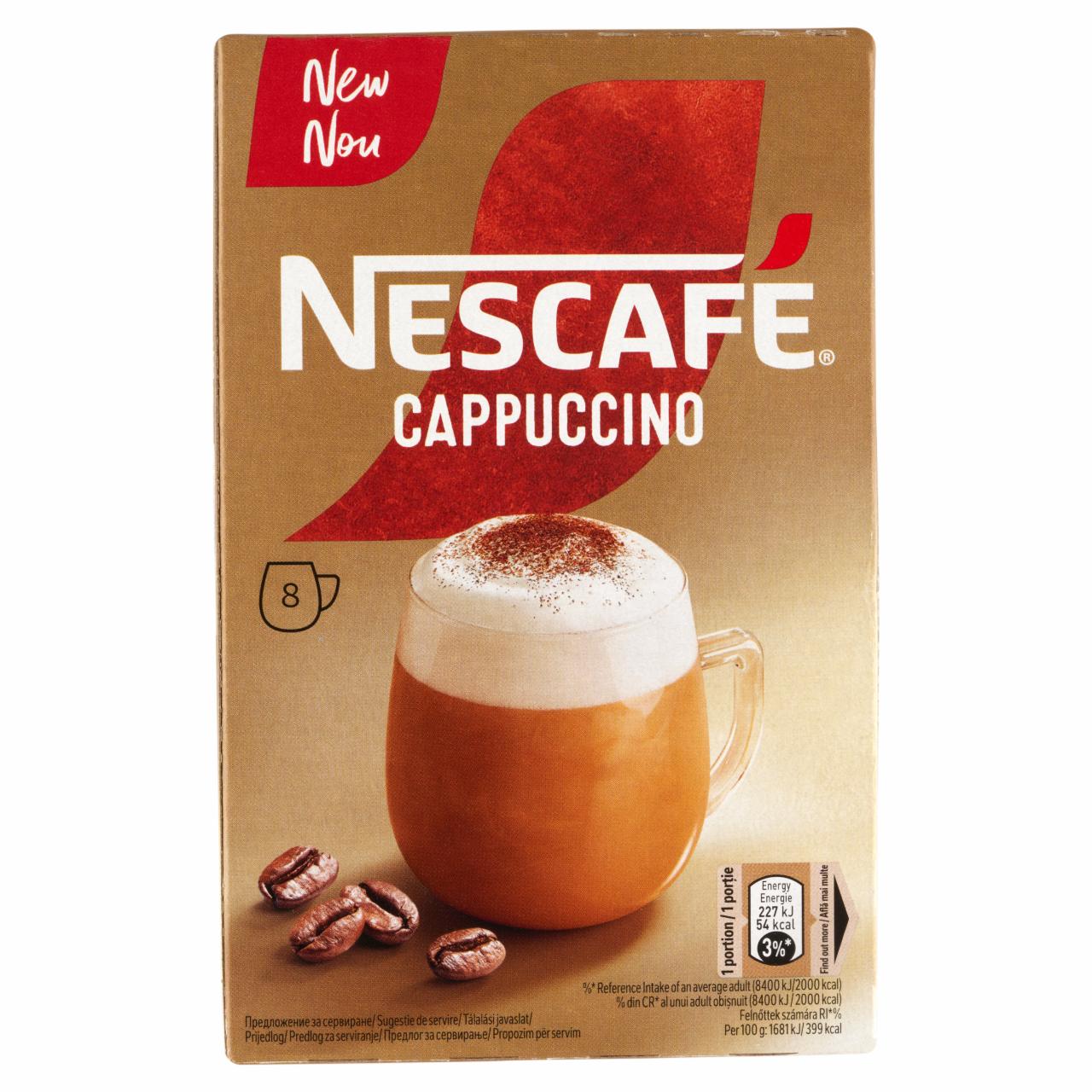 Képek - NESCAFÉ Cappuccino azonnal oldódó kávéspecialitás 8 x 13,5 g (108 g)