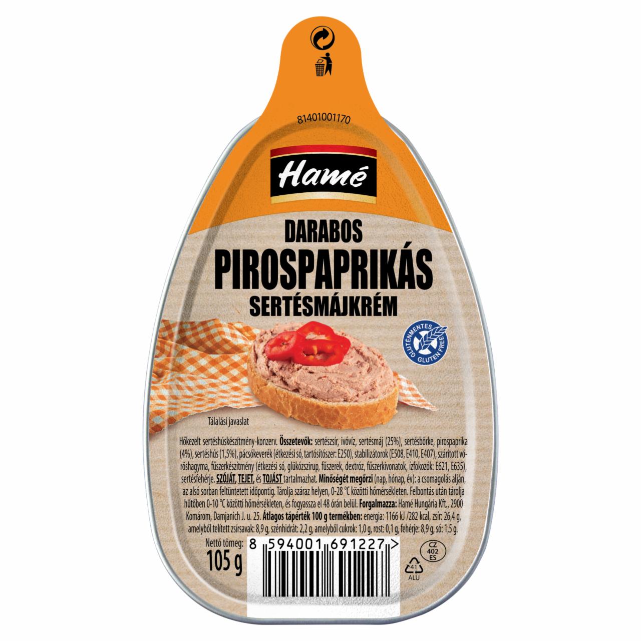 Képek - Hamé darabos pirospaprikás sertésmájkrém 105 g