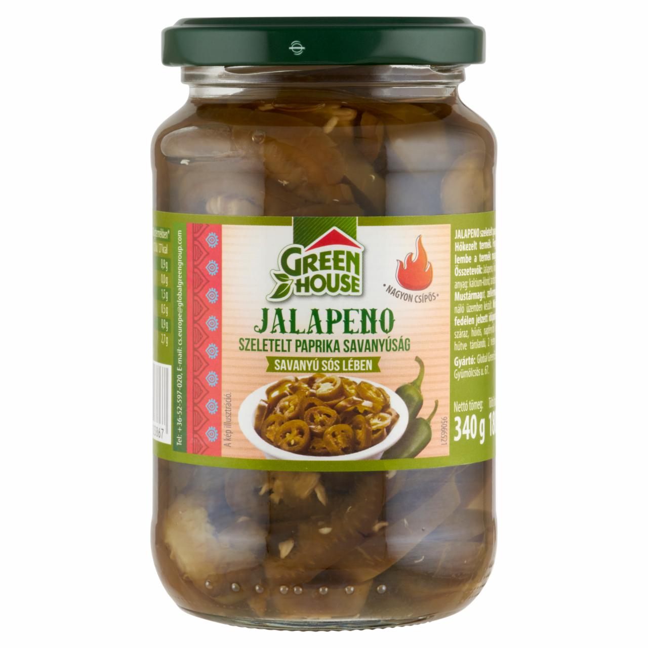 Képek - Green House Jalapeno szeletelt paprika savanyúság, savanyú sós lében 340 g