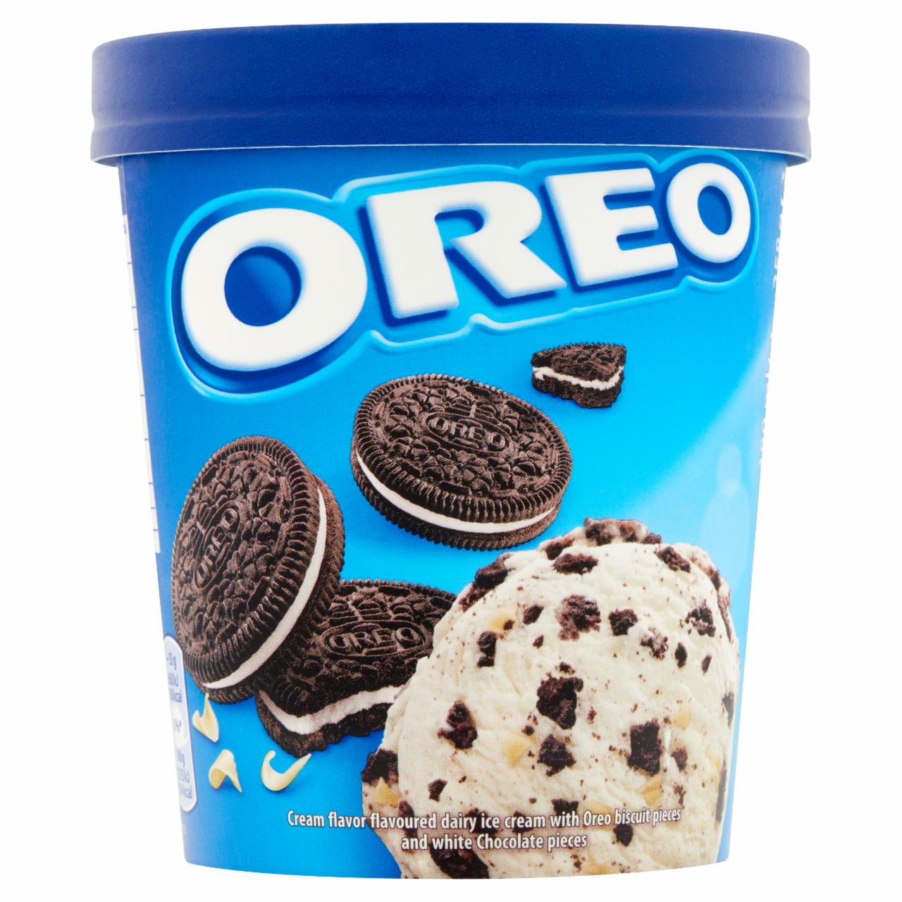 Képek - Oreo krémfagylalt csokoládés szendvics keksszel és fehér csokoládé darabokkal 480 ml