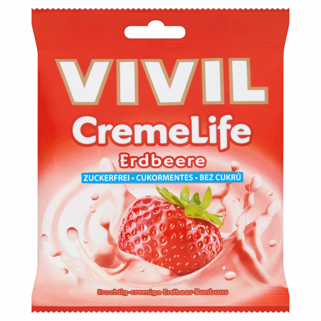 Képek - Vivil cukormentes epres cukorka édesítőszerekkel 40 g