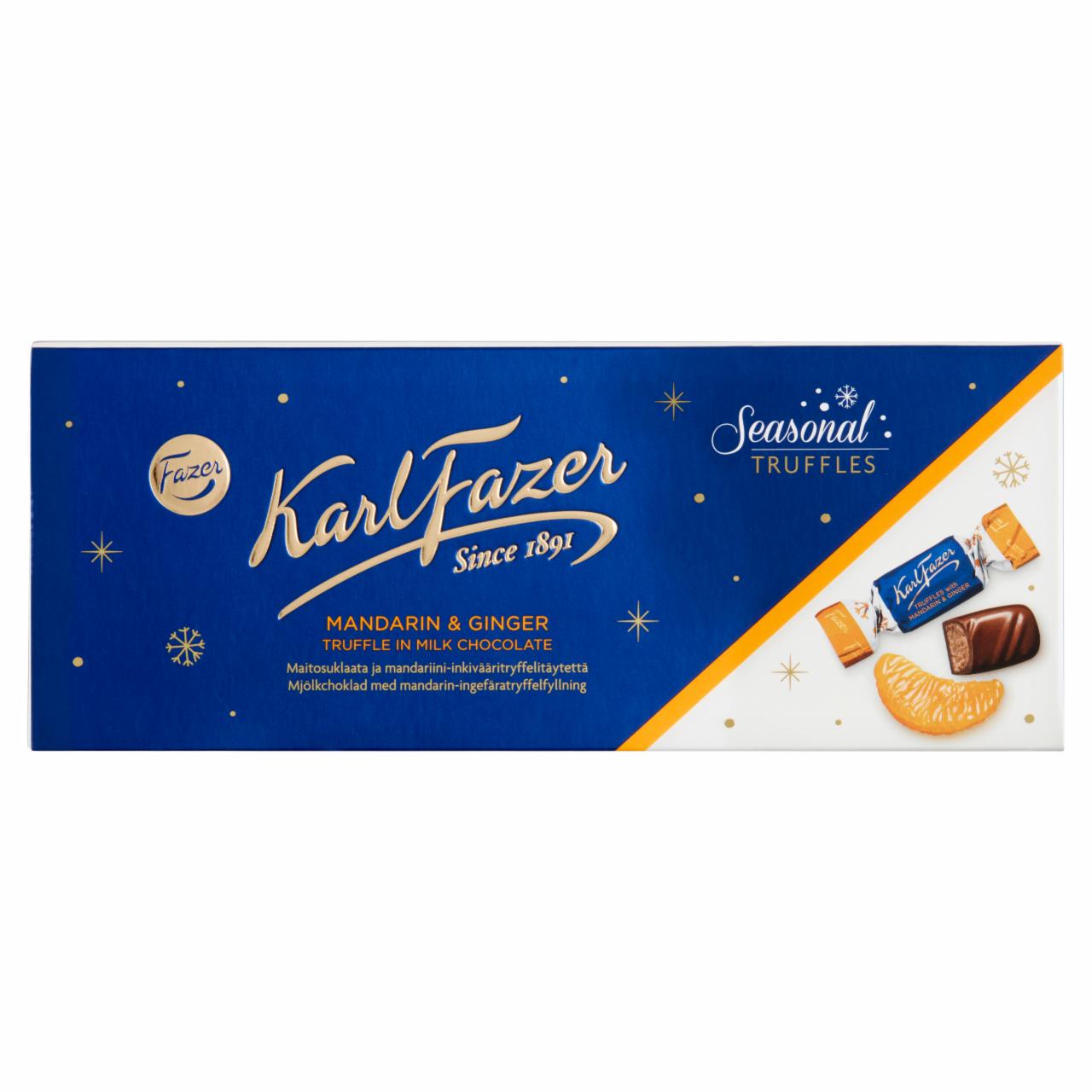 Képek - Karl Fazer Mandarin & Ginger Truffle tejcsokoládé mandarin és gyömbér ízű töltelékkel 270 g