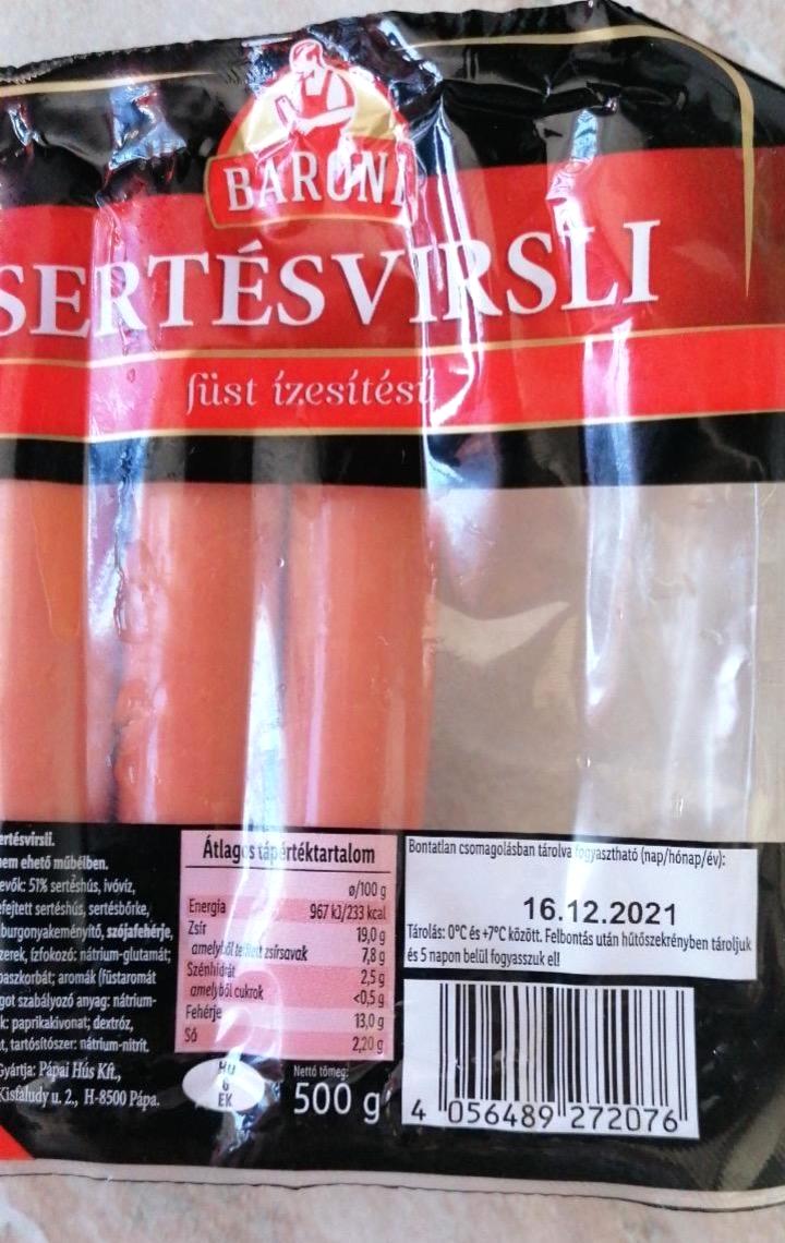 Képek - Sertésvirsli füst ízesítésű Baroni