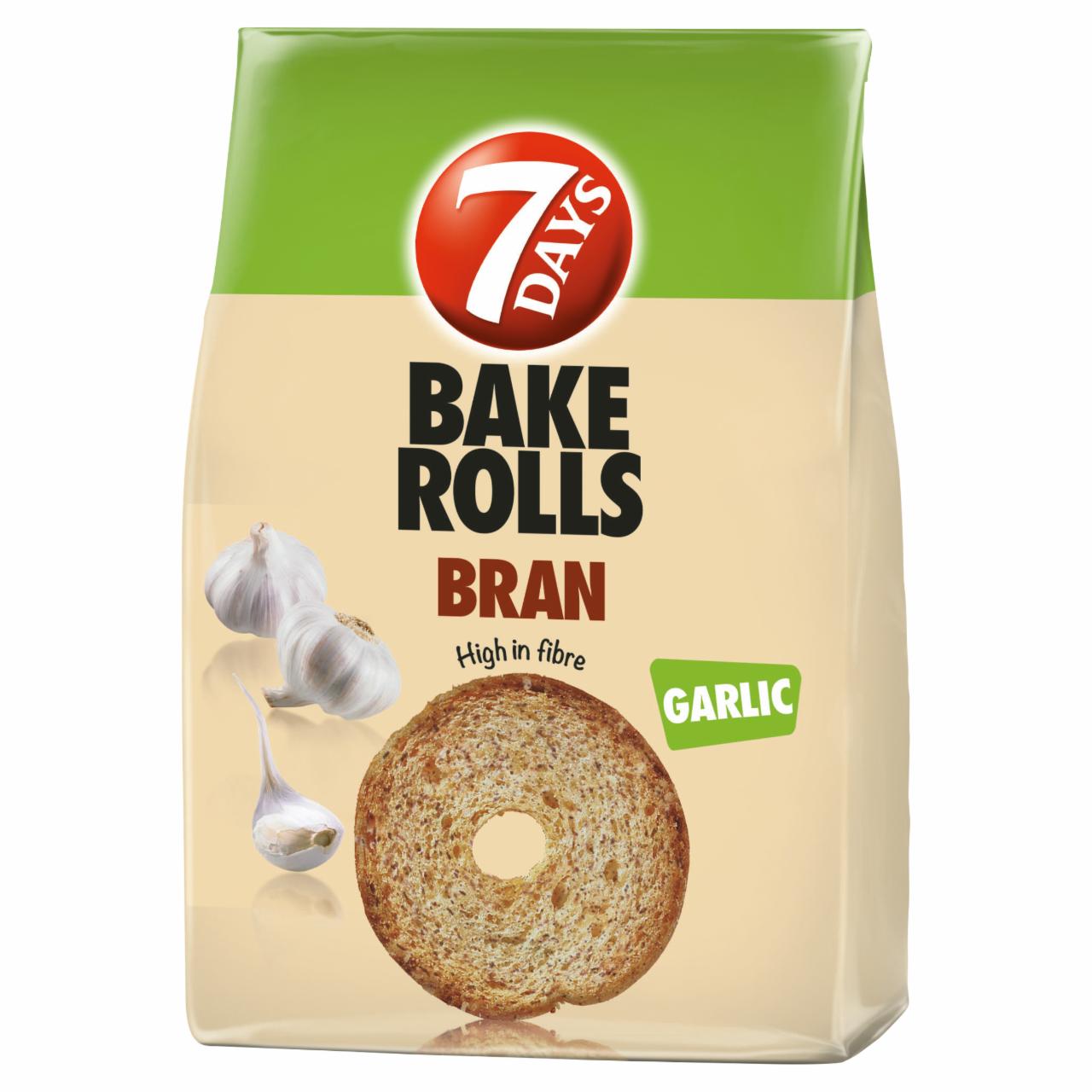 Képek - 7DAYS Bake Rolls BRAN fokhagymás és korpás kétszersült 80 g