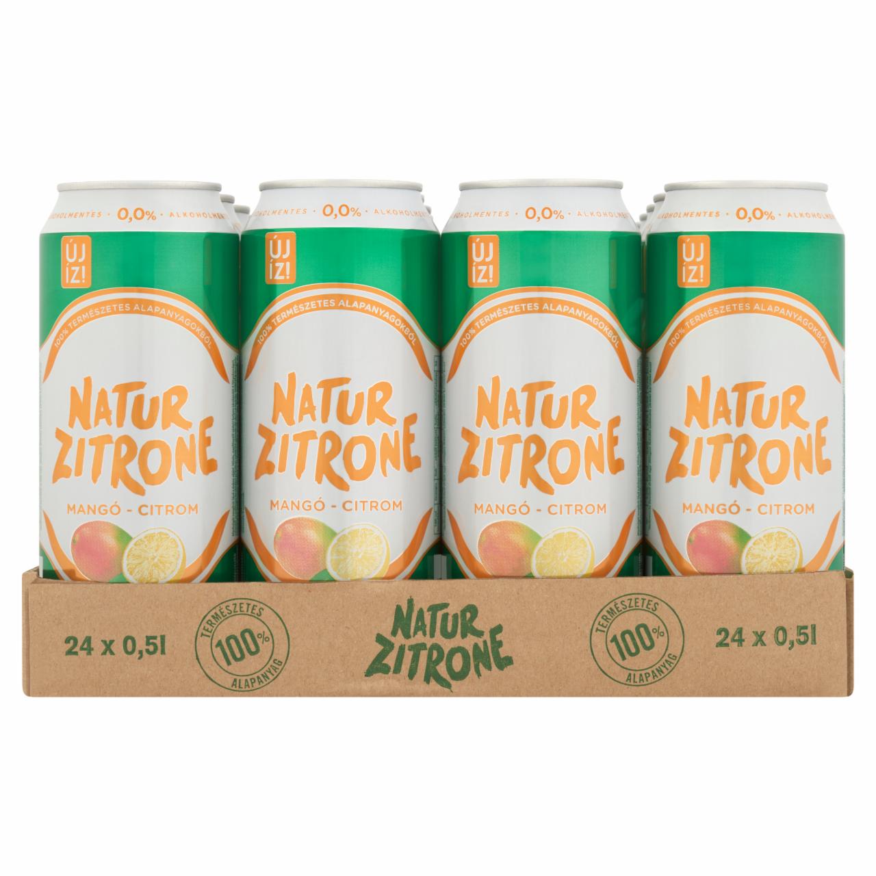 Képek - Natur Zitrone alkoholmentes, mangó-citrom ízű szénsavas ital 24 x 0,5 l tálca