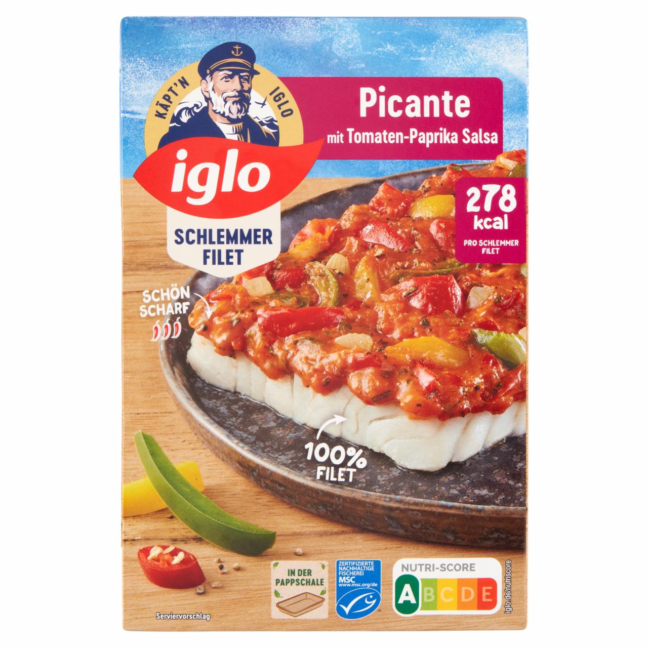 Képek - Iglo blokkból vágott, gyorsfagyasztott csípős alaszkai tőkehalfilé, tetején paprikával 380 g