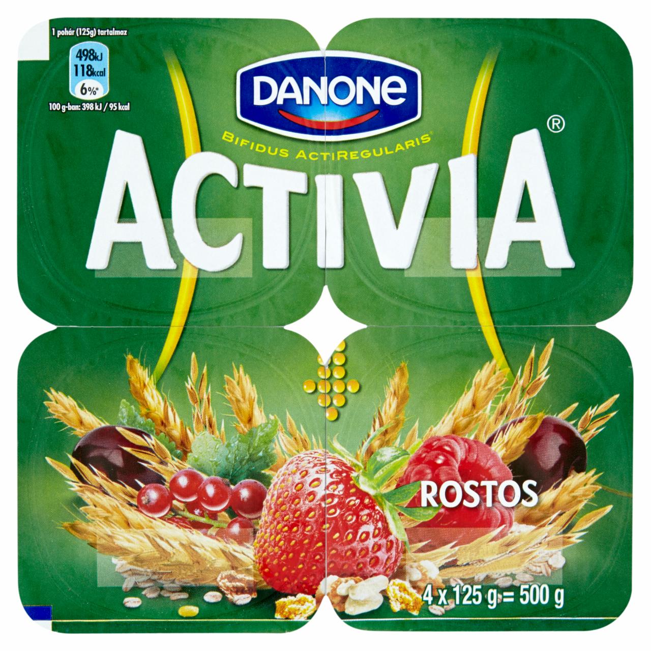 Képek - Danone Activia rostos, élőflórás, zsírszegény joghurt piros gyümölcsökkel és gabonával 4 x 125 g