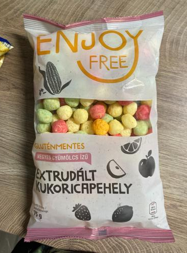 Képek - Extrudált kukoricapehely vegyes gyümölcs ízű Enjoy free