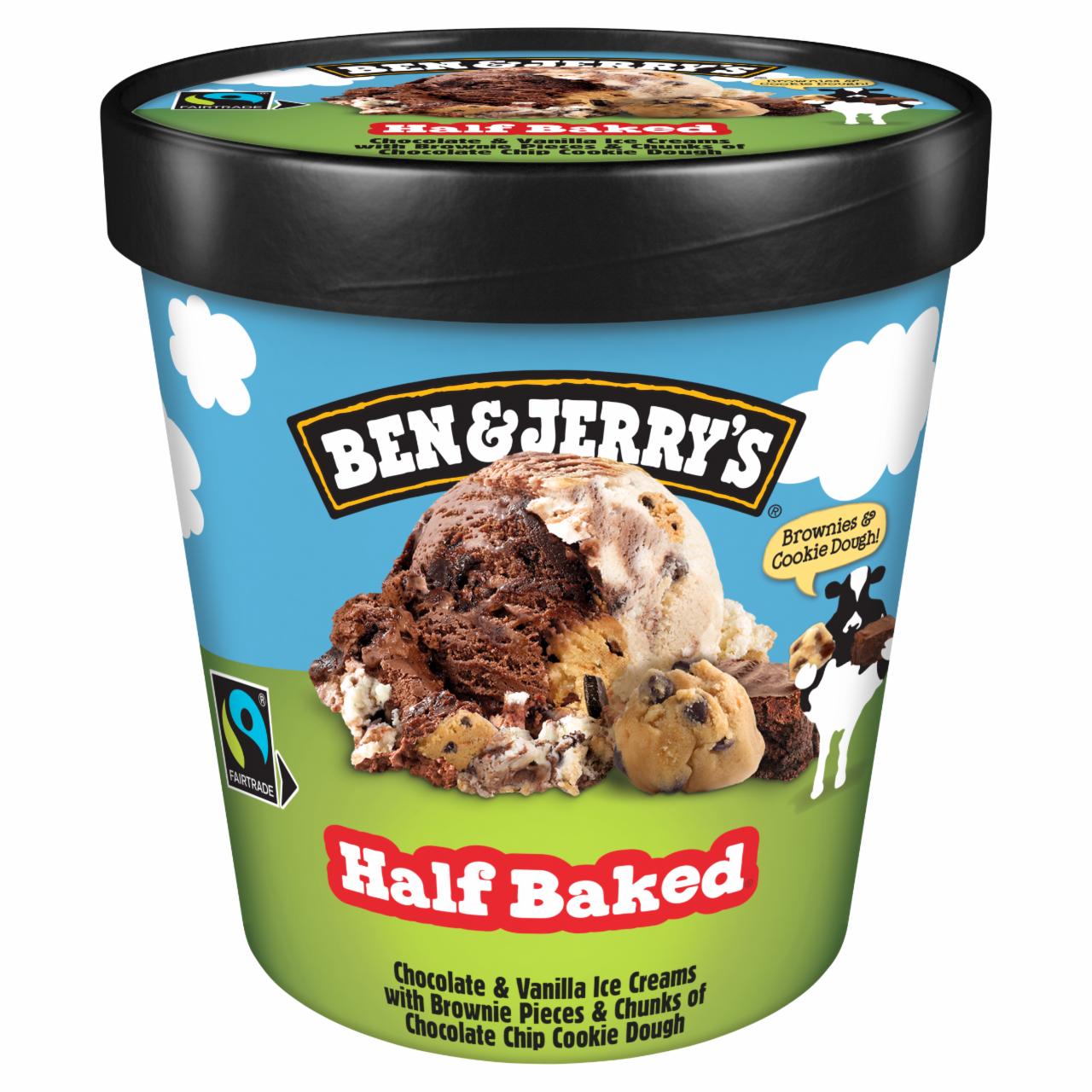 Képek - Ben & Jerry's Half Baked kakaós és vanília ízű jégkrém kakaós brownie süteménydarabkákkal 465 ml