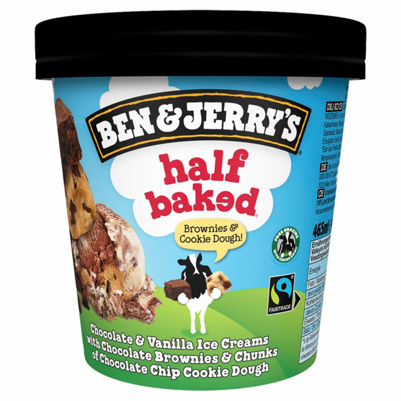 Képek - Ben & Jerry's Half Baked kakaós és vanília ízű jégkrém kakaós brownie süteménydarabkákkal 465 ml