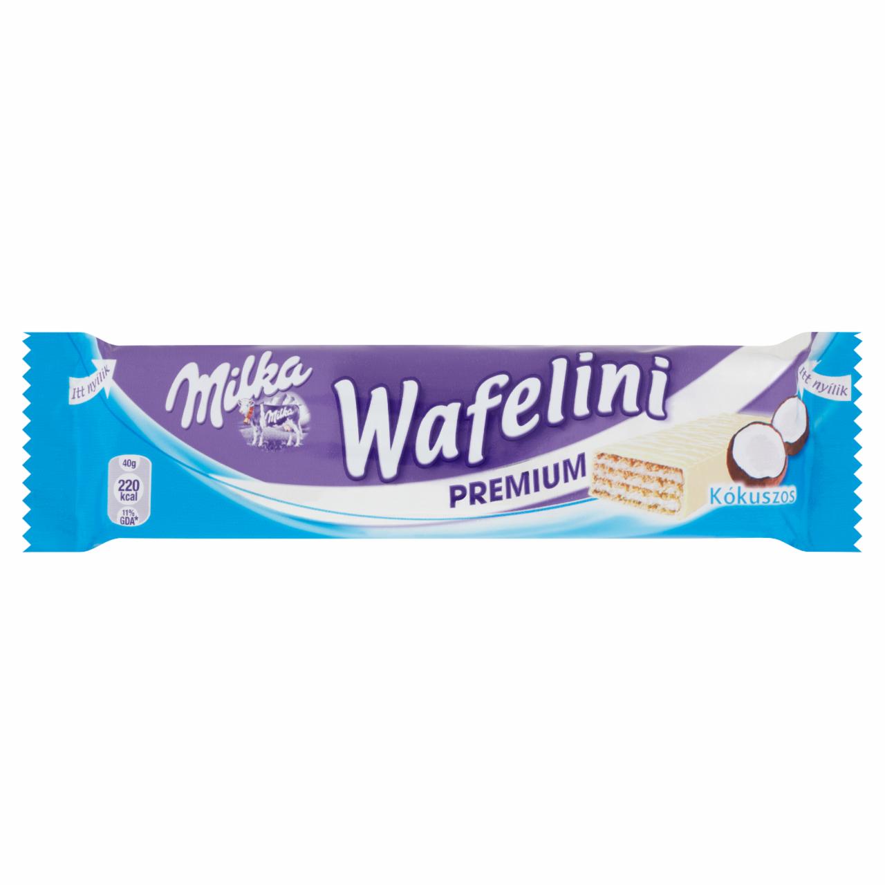 Képek - Milka Wafelini Premium fehércsokoládés, kókuszos ostya 40 g