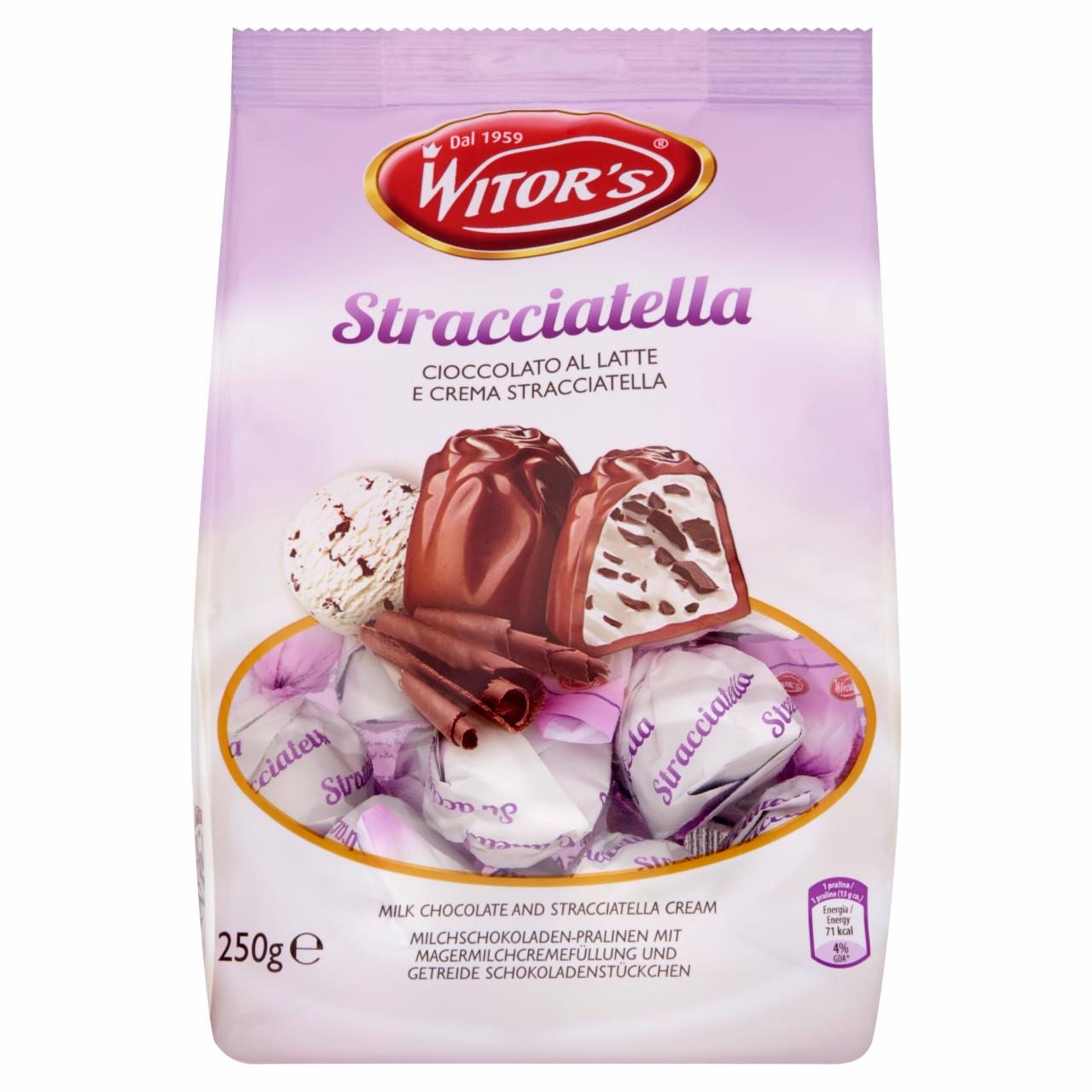 Képek - Witor's Stracciatella tejcsokoládé praliné tejes krémmel és ropogós csokoládédarabokkal töltve 250 g