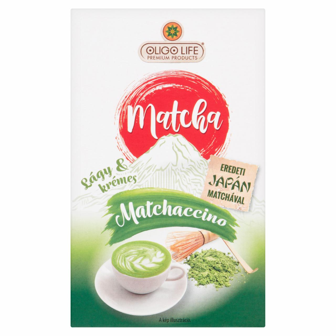 Képek - Oligo Life Matchaccino vanilla ízű matcha zöld tea specialitás 6 db 108 g