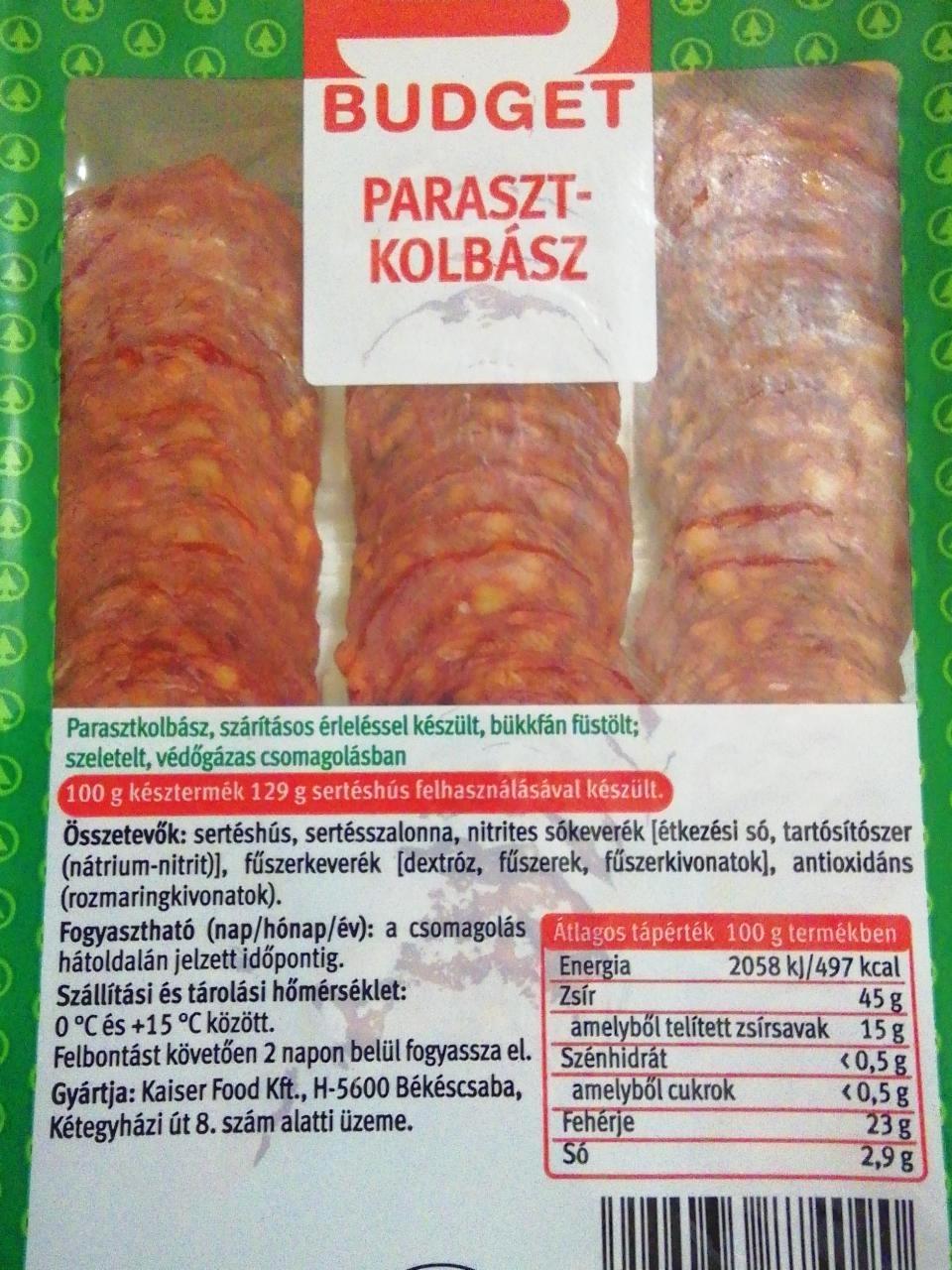 Képek - Parasztkolbász S Budget