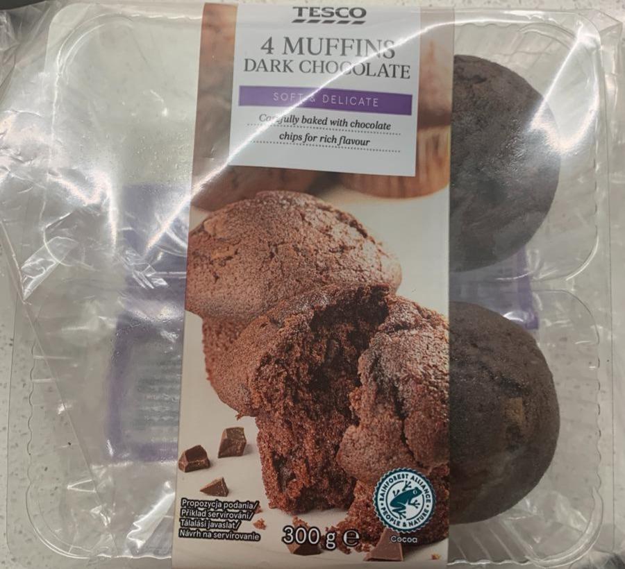 Képek - Tesco kakaós muffin csokoládédarabokkal 4 db