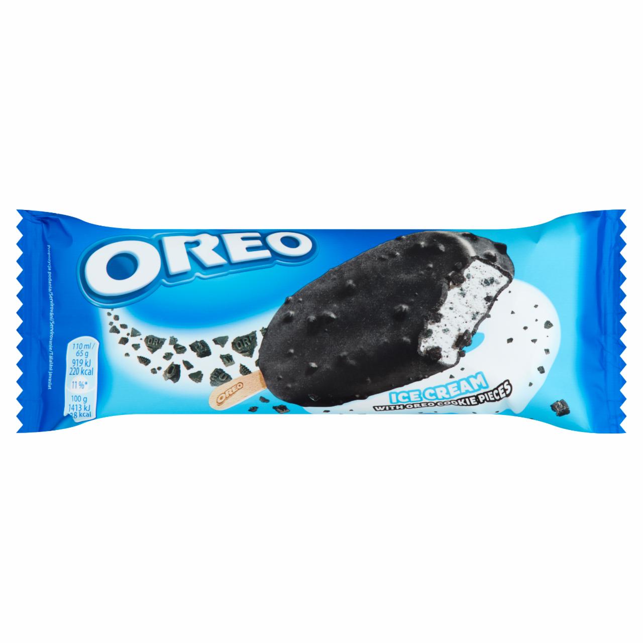 Képek - Oreo vanília ízű jégkrém, kakaó ízű, vaníliás töltelékkel töltött kekszdarabkákkal 110 ml