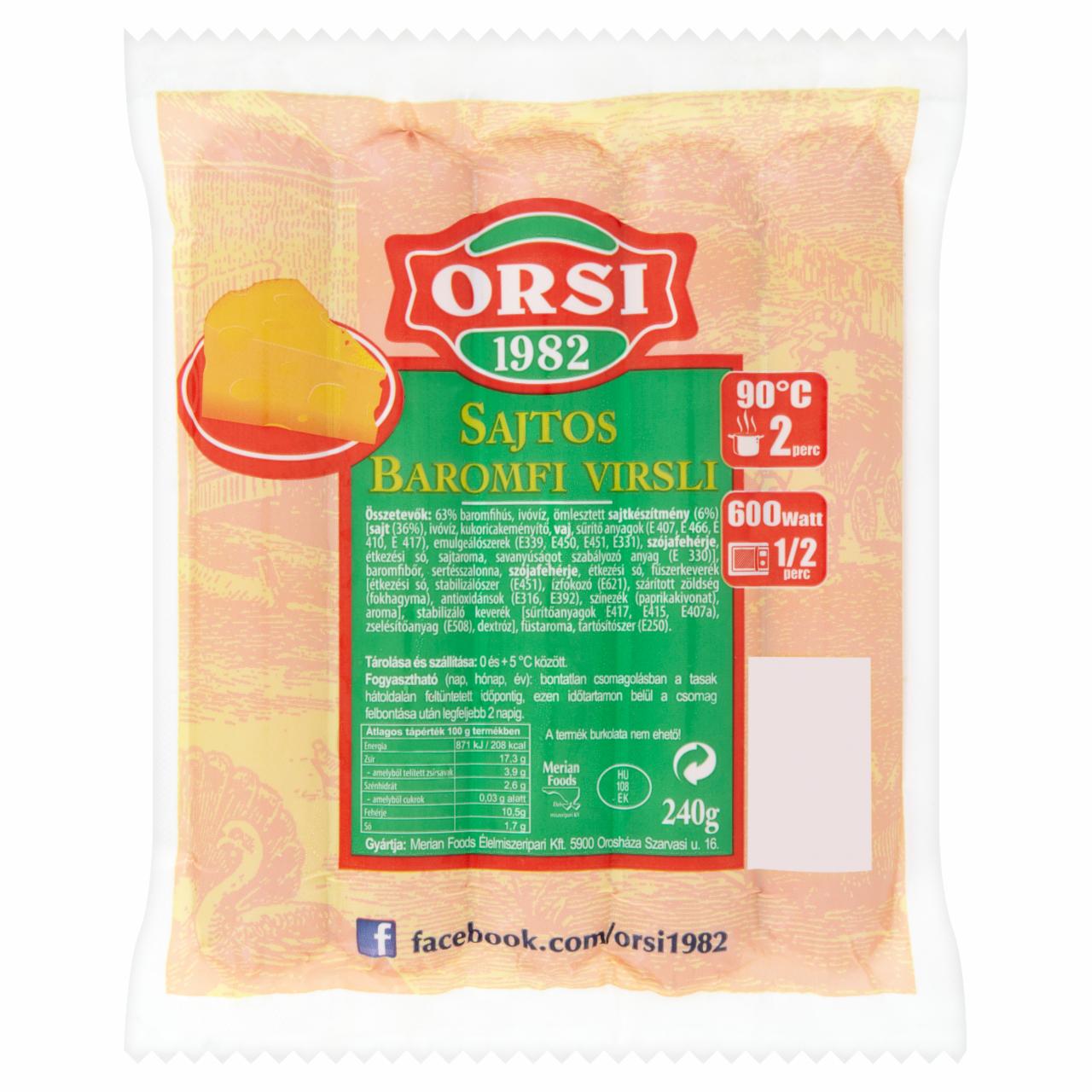 Képek - Orsi sajtos baromfi virsli 240 g