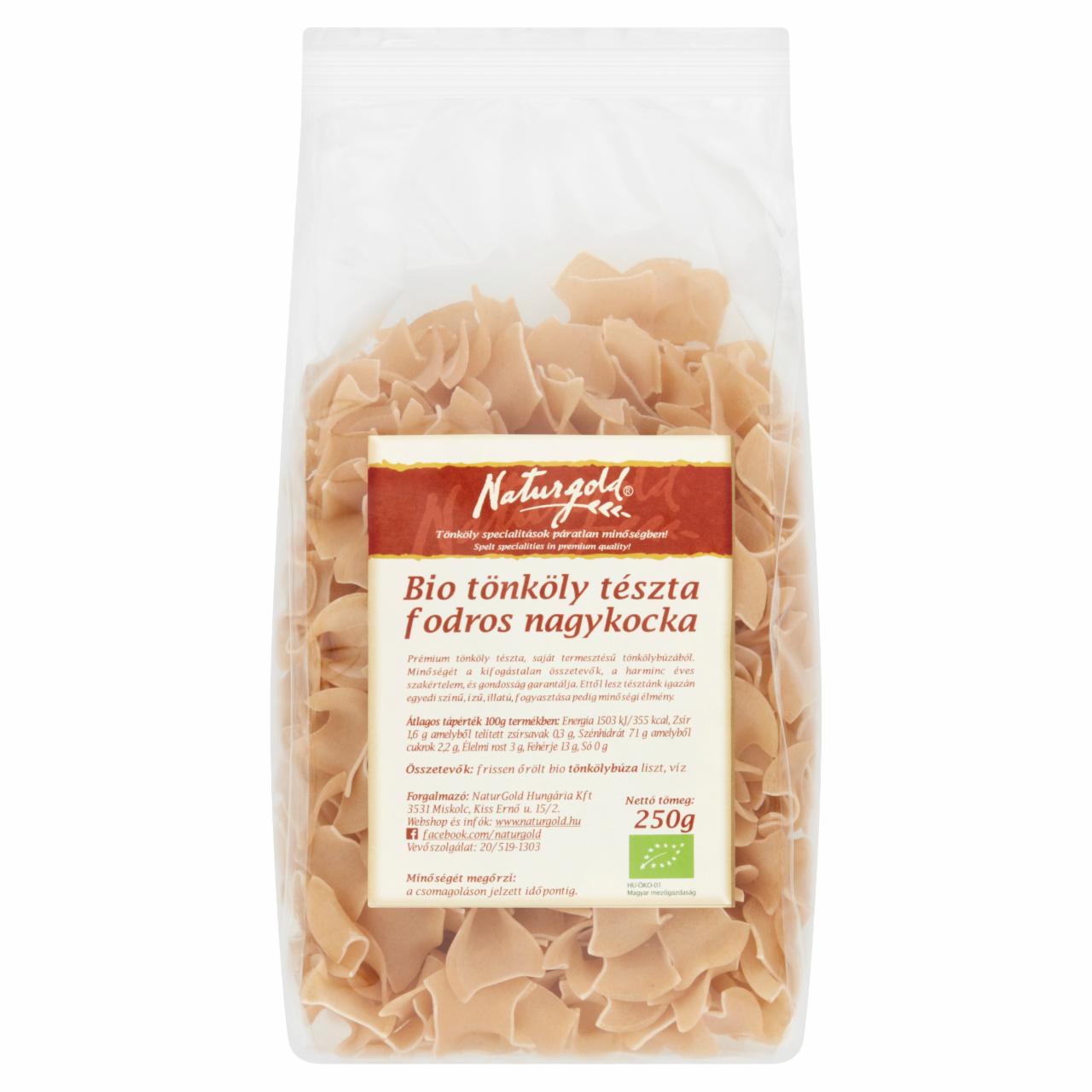 Képek - Naturgold fodros nagykocka BIO tönköly tészta 250 g