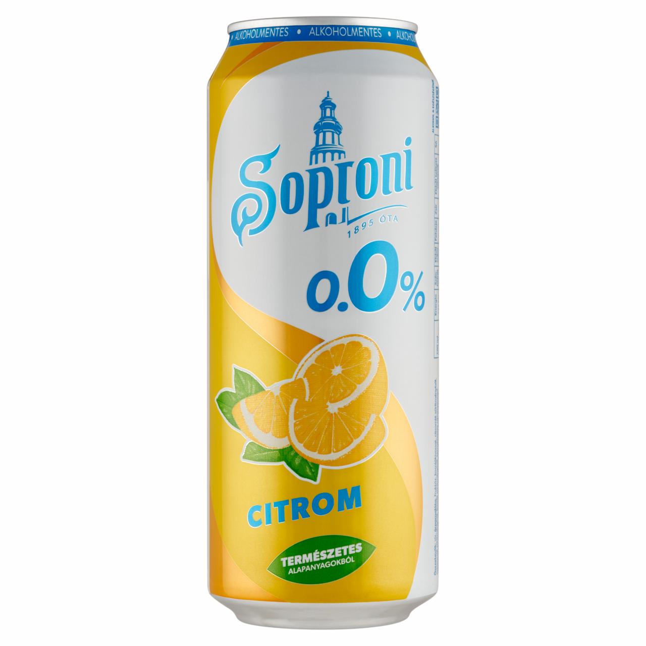 Képek - Soproni citromos alkoholmentes sörital 0,0% 500 ml 