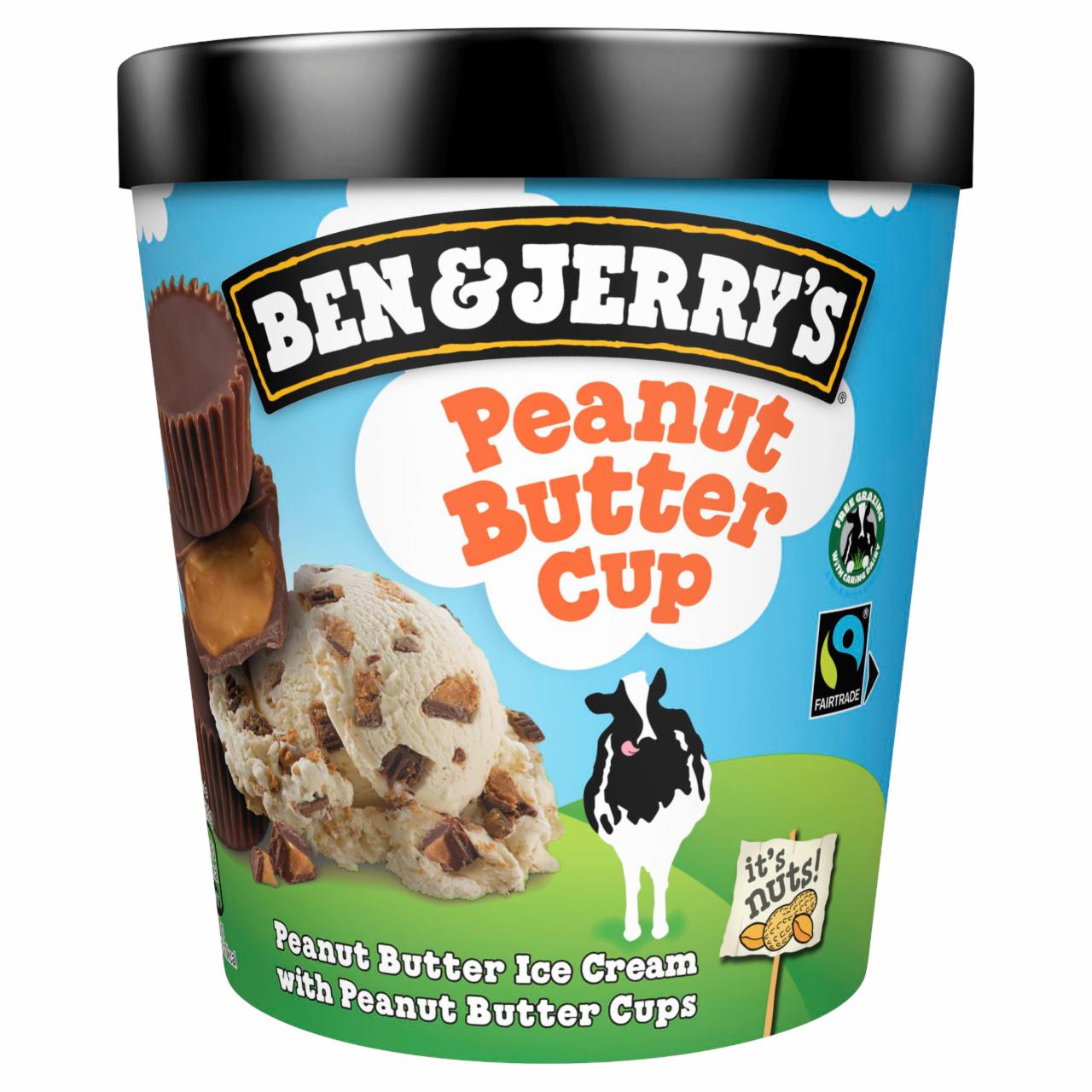 Képek - Ben & Jerry's Peanut Butter Cup jégkrém földimogyoróvajjal, kakaós földimogyoróvaj csemegével 465 ml