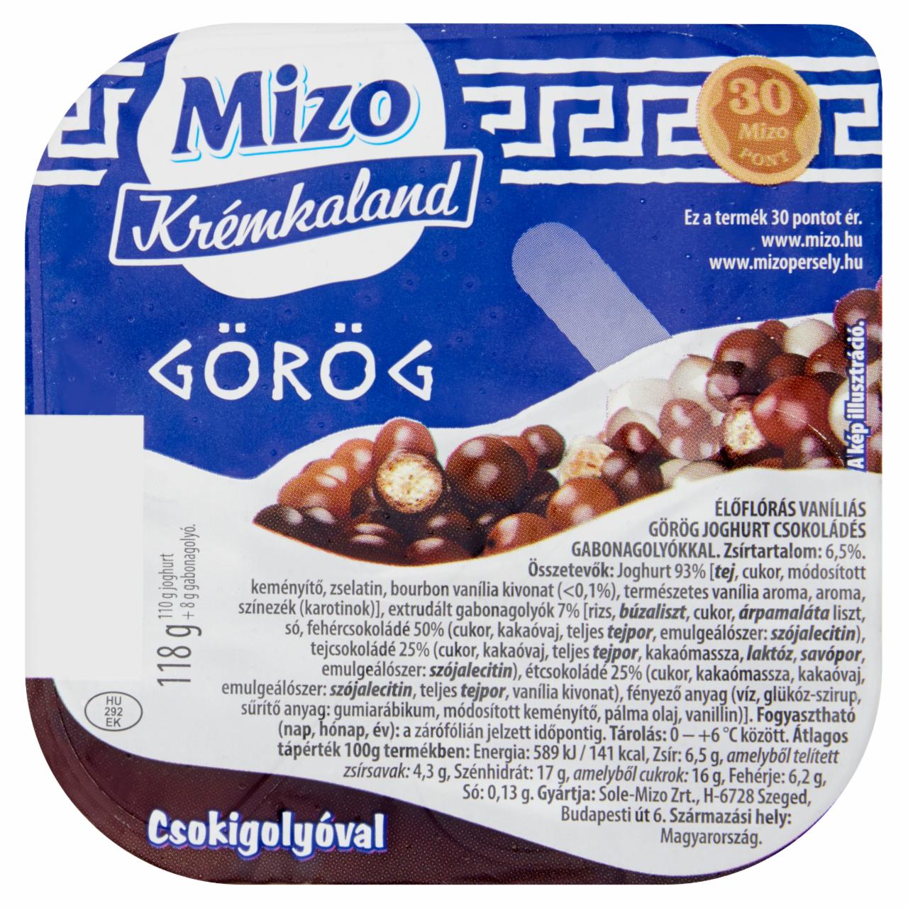 Képek - Mizo Krémkaland vaníliás görög joghurt csokigolyóval 118 g