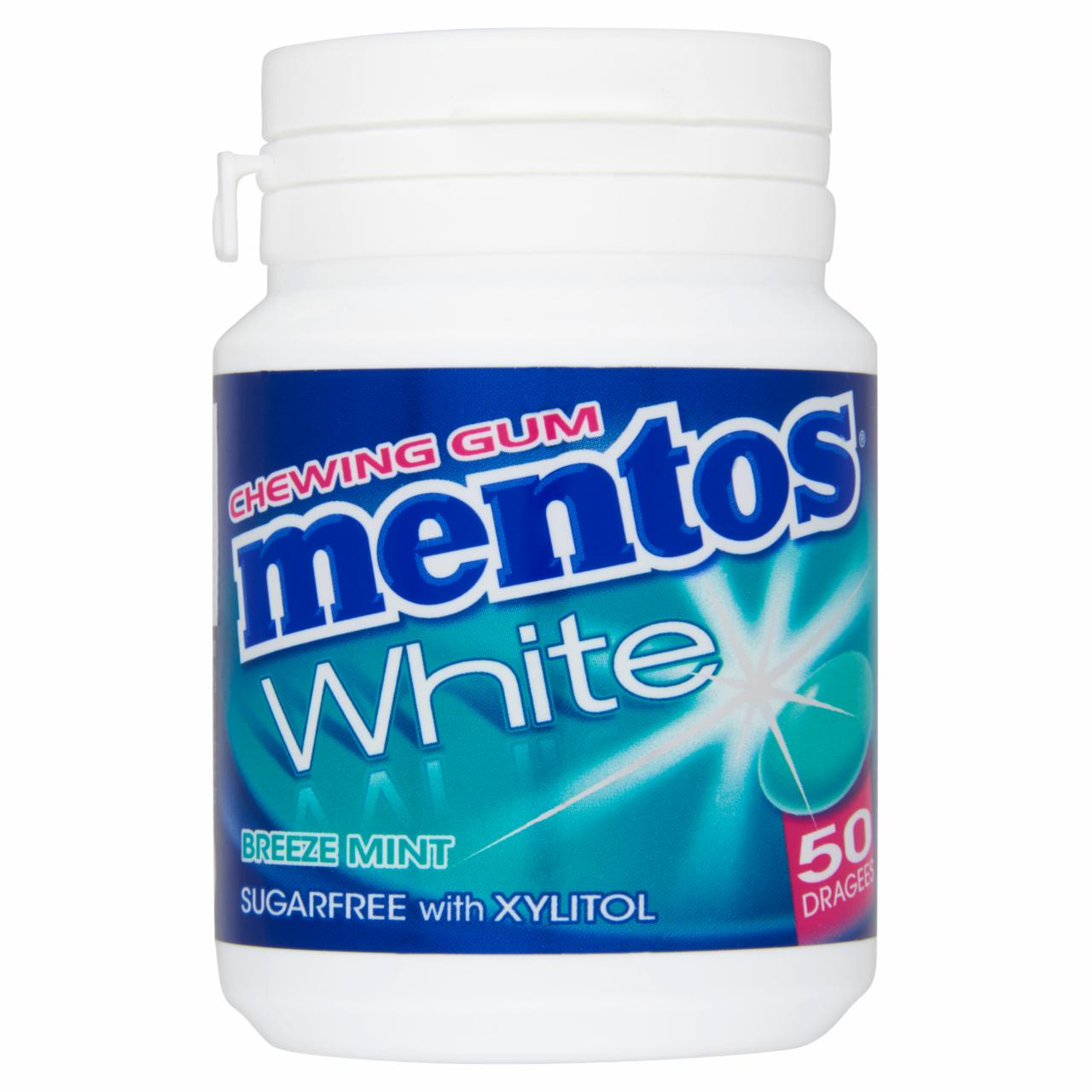 Képek - Mentos White mentol-eukaliptusz ízű rágógumi édesítőszerrel 75 g