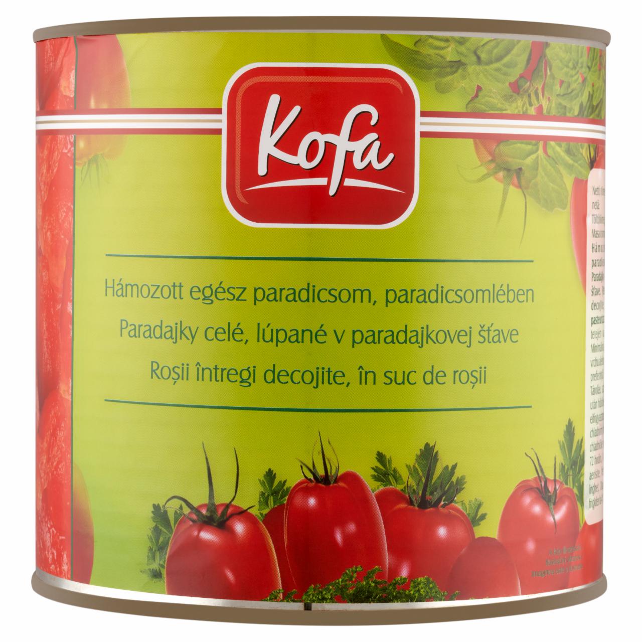 Képek - Kofa hámozott egész paradicsom, paradicsomlében 2500 g