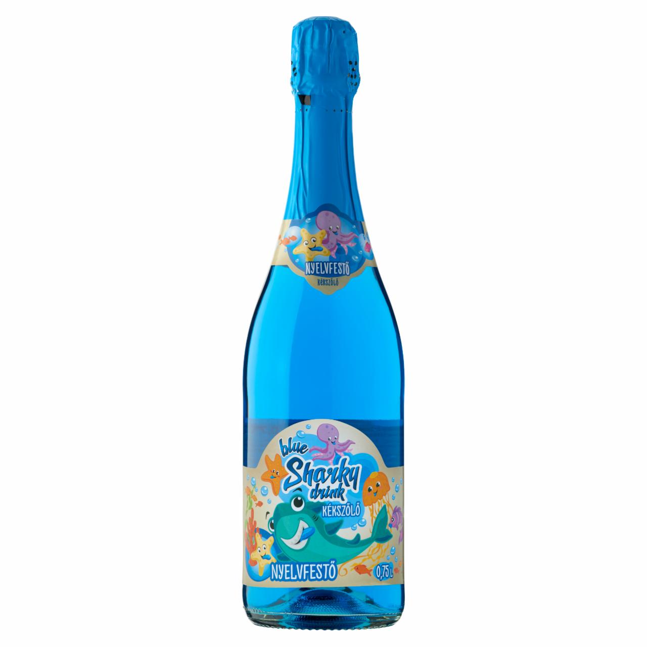 Képek - Sharky alkoholmentes kékszőlő ízű szénsavas üdítőital cukorral és édesítőszerrel 0,75 l