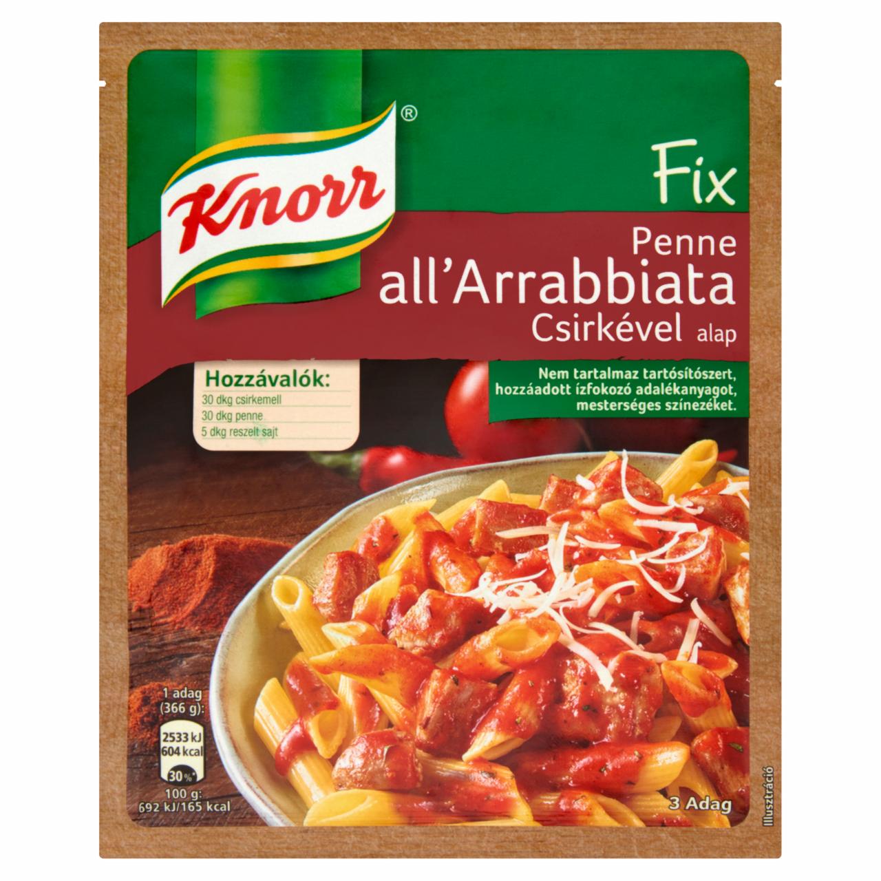Képek - Knorr Fix Penne all'Arrabbiata csirkével alap 46 g