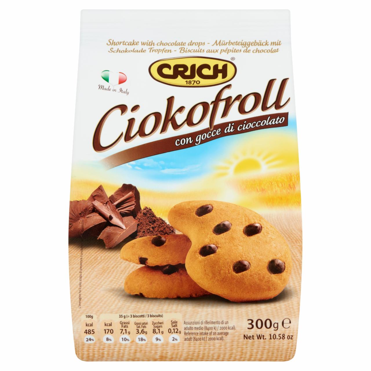Képek - Crich Ciokofroll édes omlós keksz csokoládécseppekkel 300 g