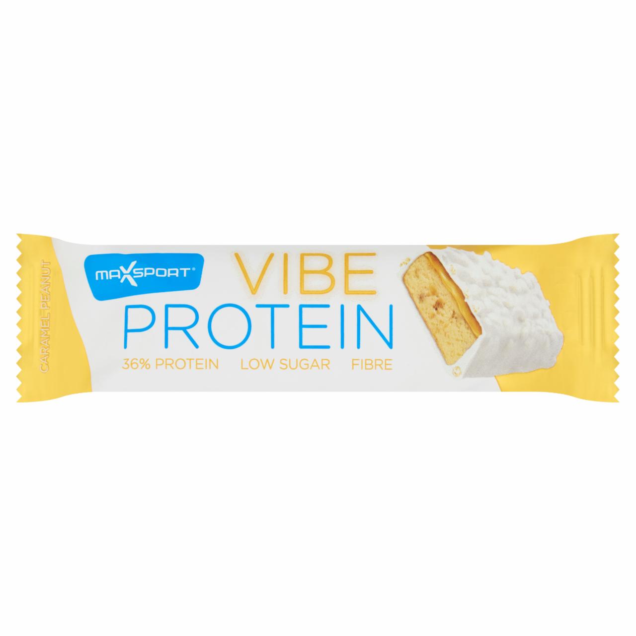 Képek - MaxSport Protein Vibe fehér csokoládés, mogyorós-karamelles ízű protein-rudacska édesítőszerrel 55 g
