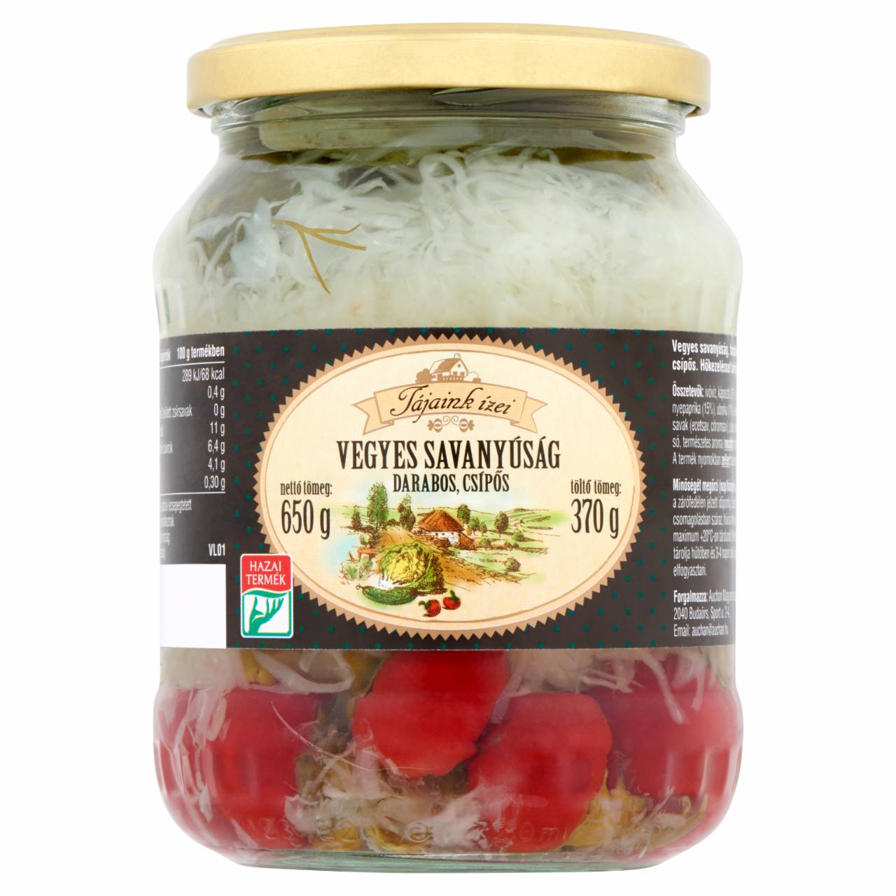 Képek - Tájaink Ízei darabos, csípős vegyes savanyúság 650 g