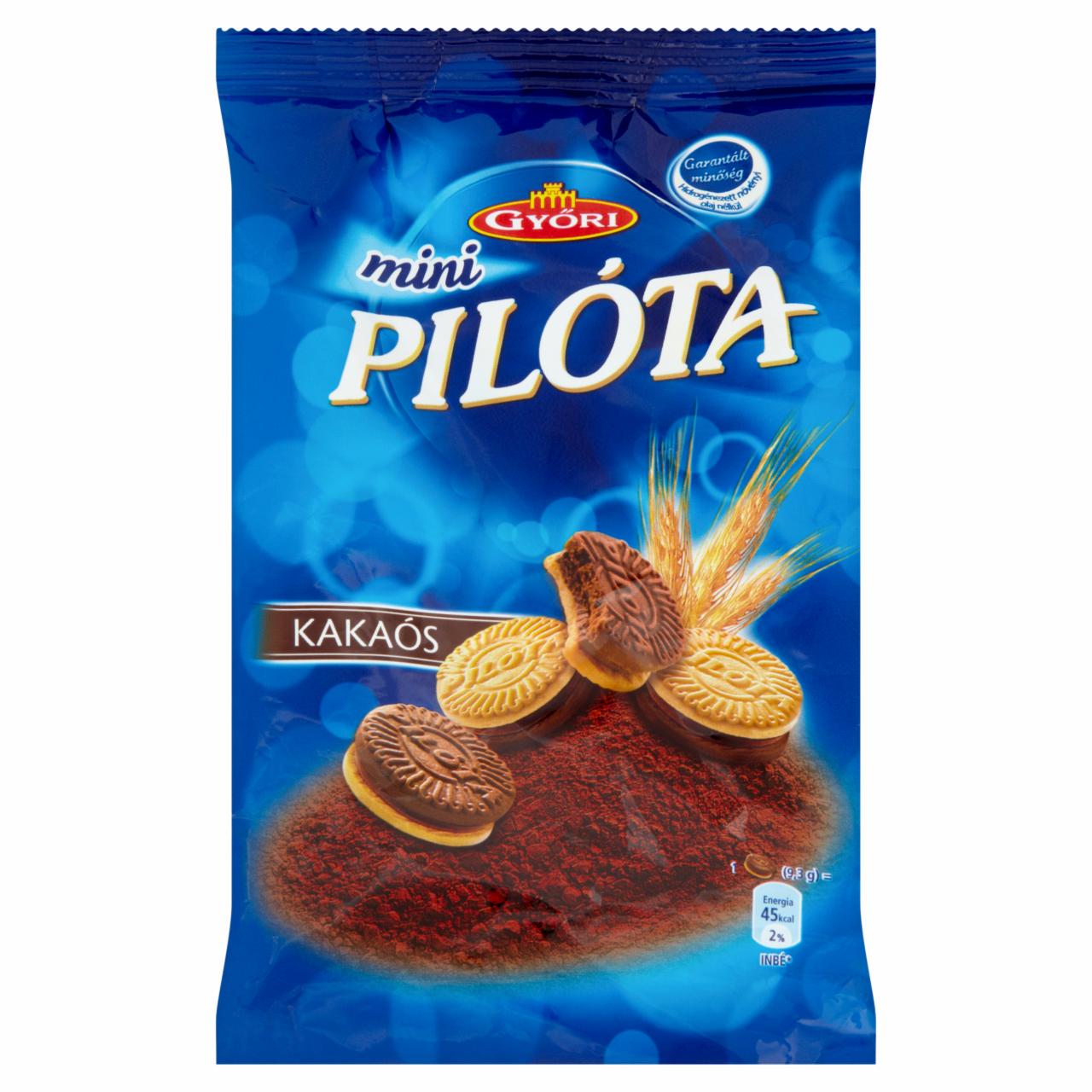 Képek - Győri Pilóta mini kakaós krémmel töltött keksz 148 g
