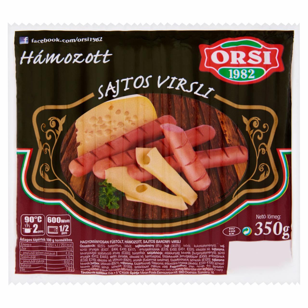 Képek - Orsi hámozott sajtos virsli 350 g