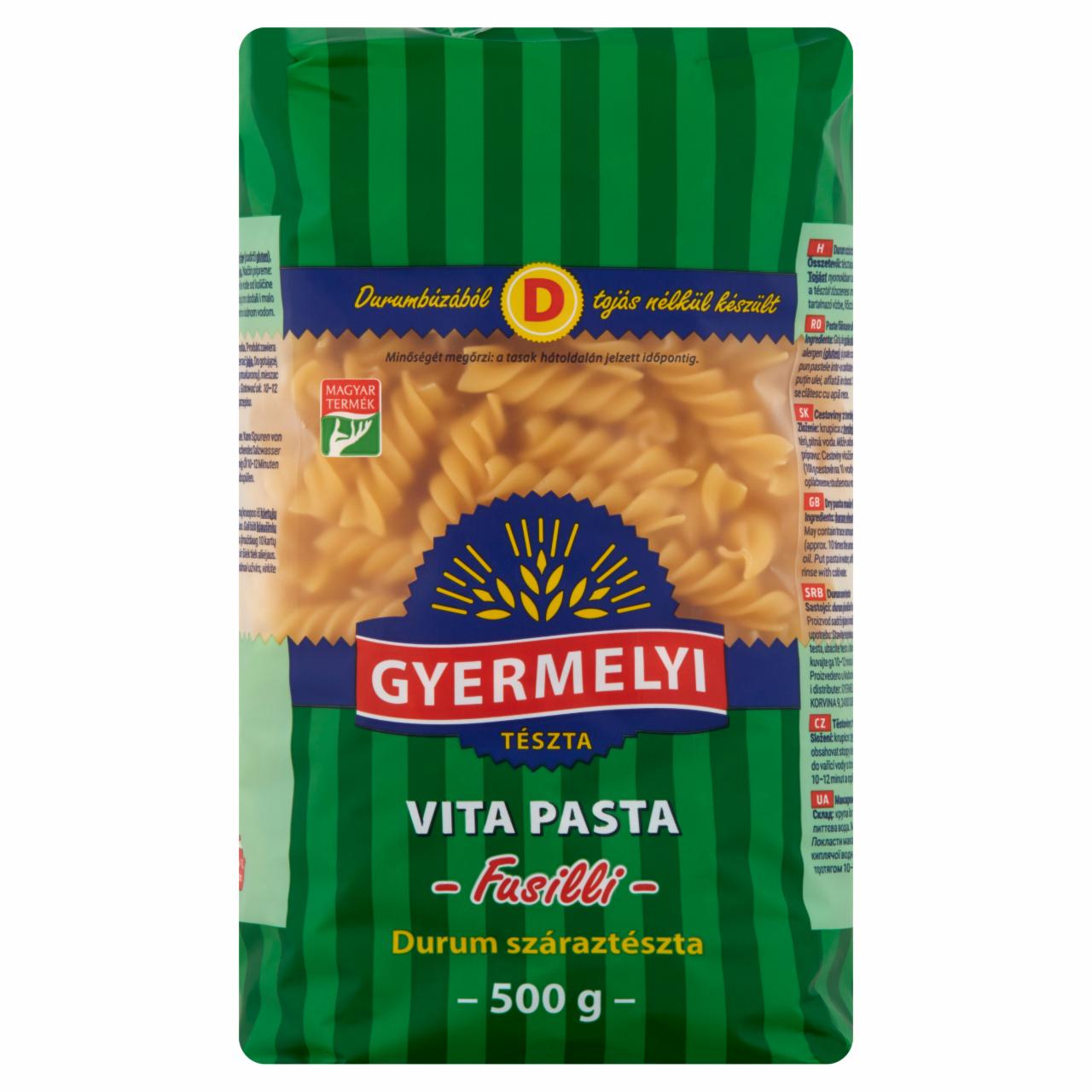 Képek - Gyermelyi Vita Pasta Fusilli durum száraztészta 500 g